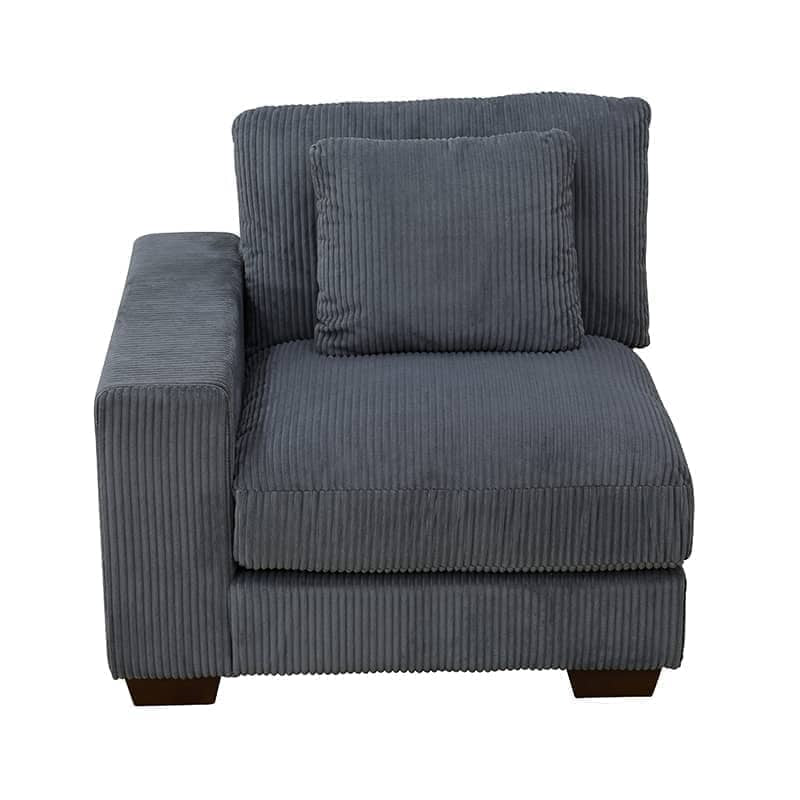 Ainehome Dark Grey Corduroy 6-Piece Living Room Sofa Set-4