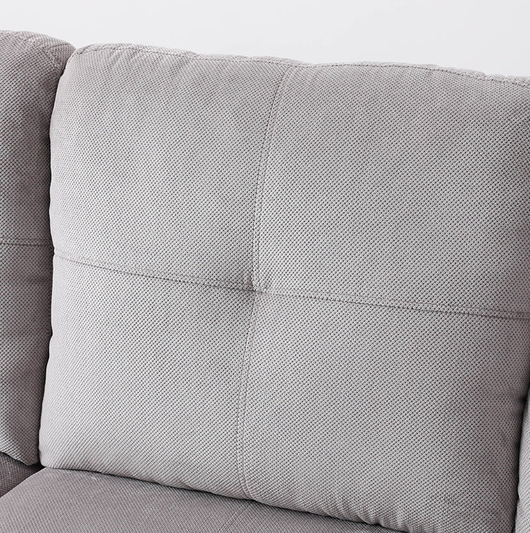 Ainehome Off-White Corduroy L-Shaped Living Room Sectional Sofa Set