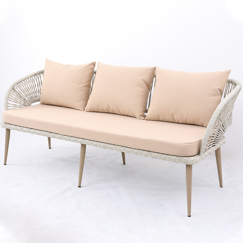 Ainehome 5-teiliges Gartensofa-Set aus grauem PE (Polyethylen) und Eisen