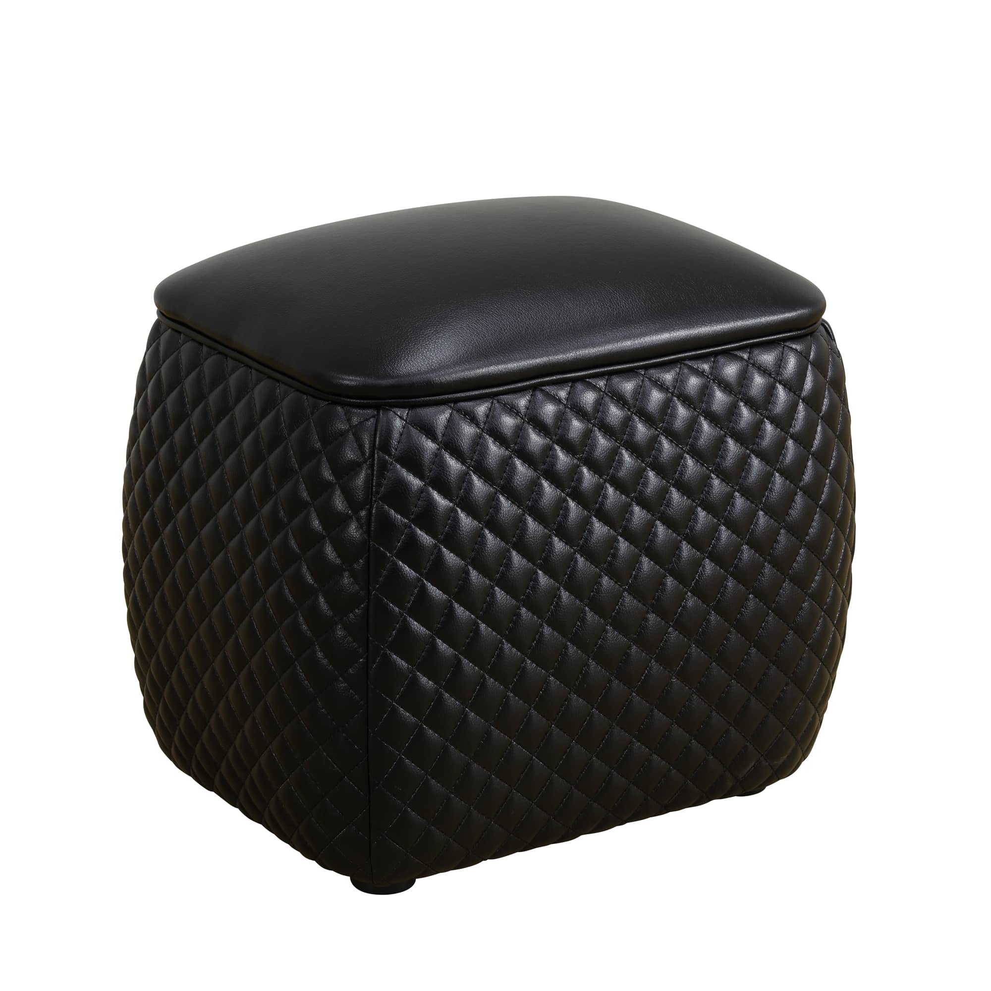 Black Cat-Scratch Leather living room Square Low Stool