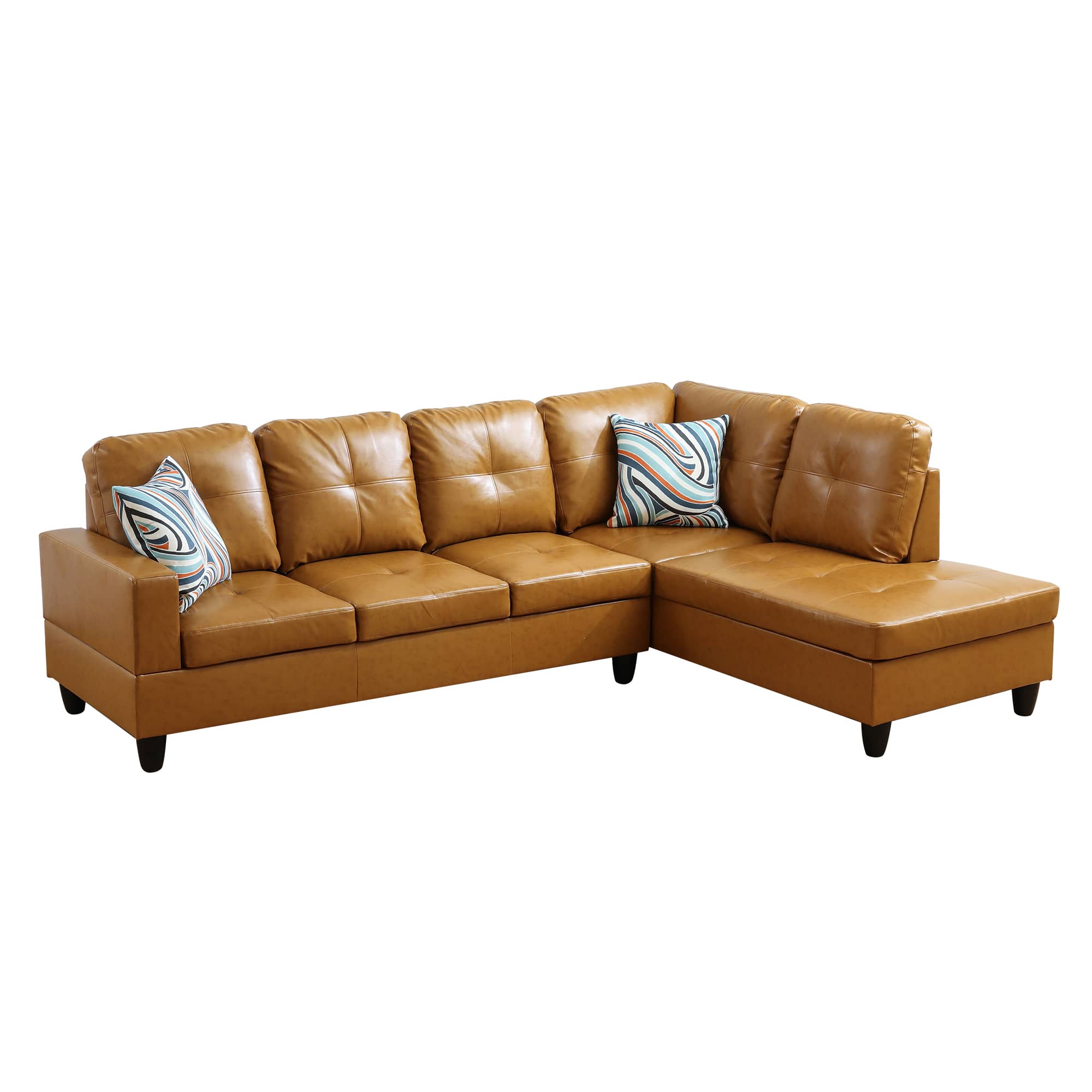 Ainehome Ginger L-Shaped Leather Sofa Set