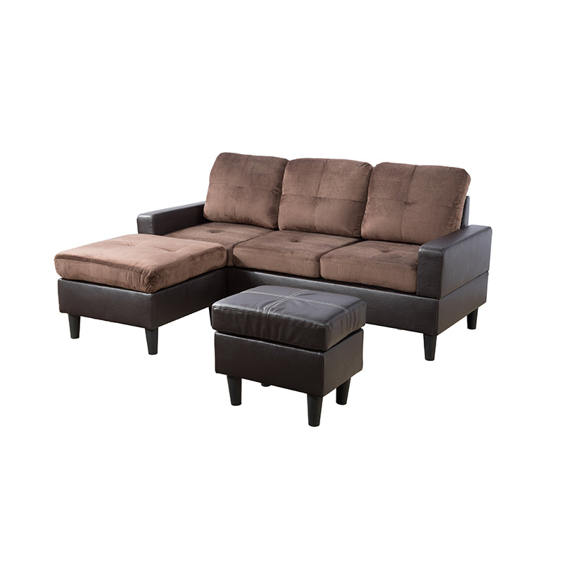 Clearance  Los Angeles Fontana, CA(Pickup only) Brown Grey Chocolate Faux Leather & PVC Grayish-Blue CalicoLake-Green Light Gray Calico grey lint 3~6-Piece Sofa Living Room Sofa Set