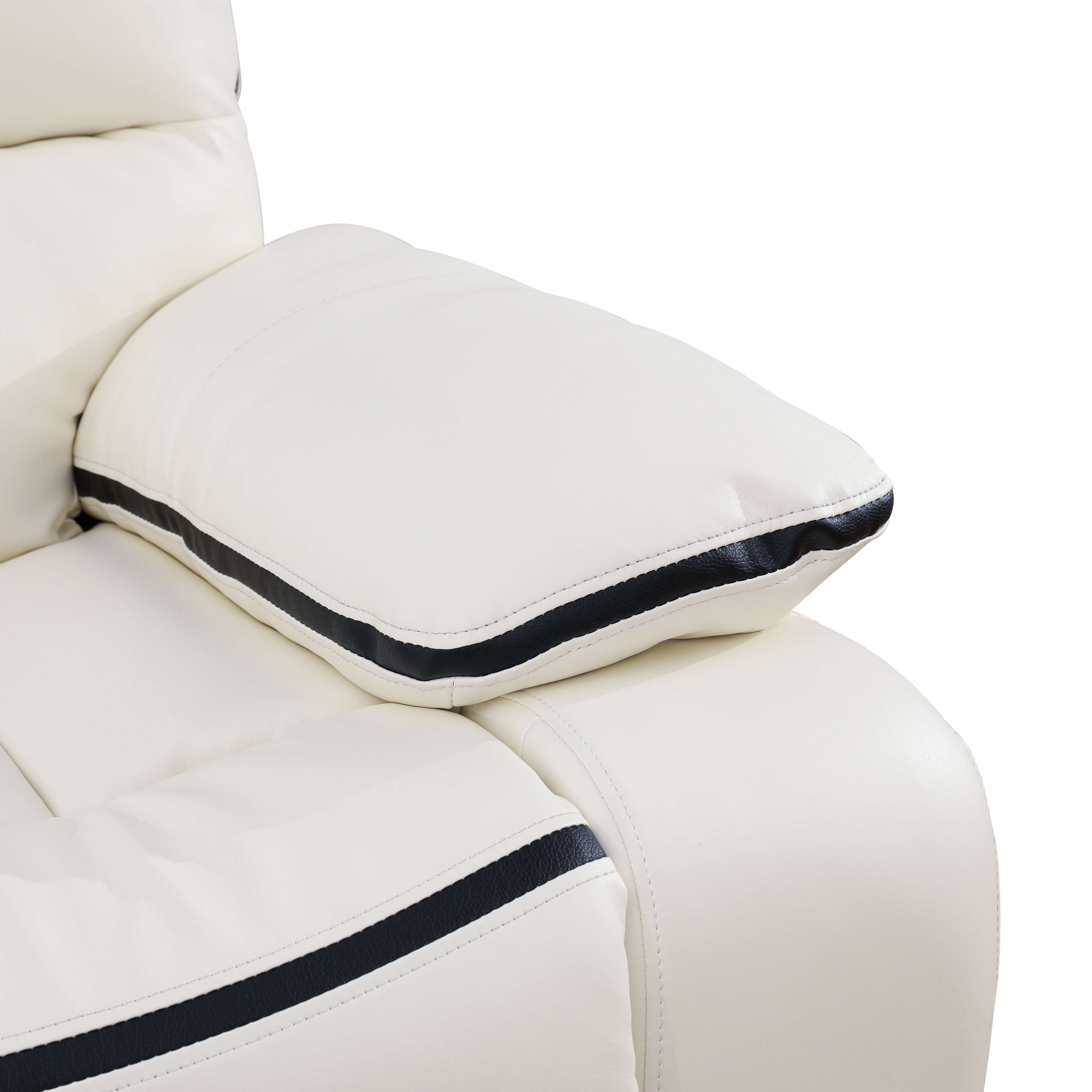 Ainehome White Bonded Leather Chair Living Room Sofa