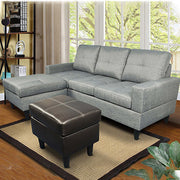 Ainehome brown l-shaped sectional sofa
