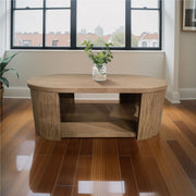 Aainehome Walnut MDF and Oak Living Room Coffee Table
