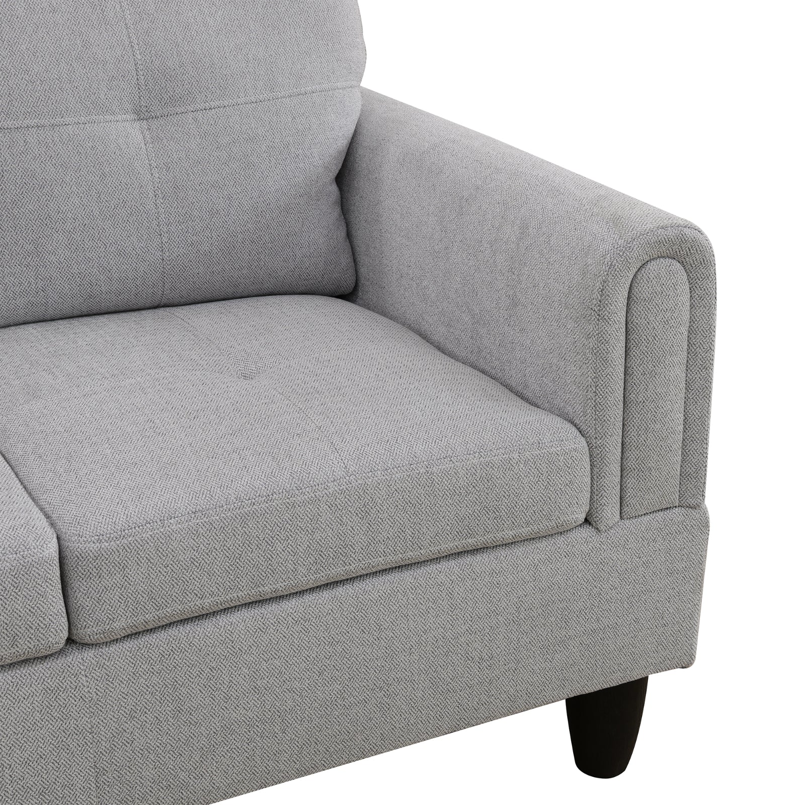Ainehome L-förmiges Sofaset aus grauem Flanell für das Wohnzimmer