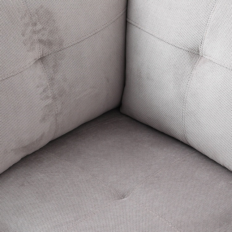 Ainehome Off-White Corduroy L-Shaped Living Room Sectional Sofa Set
