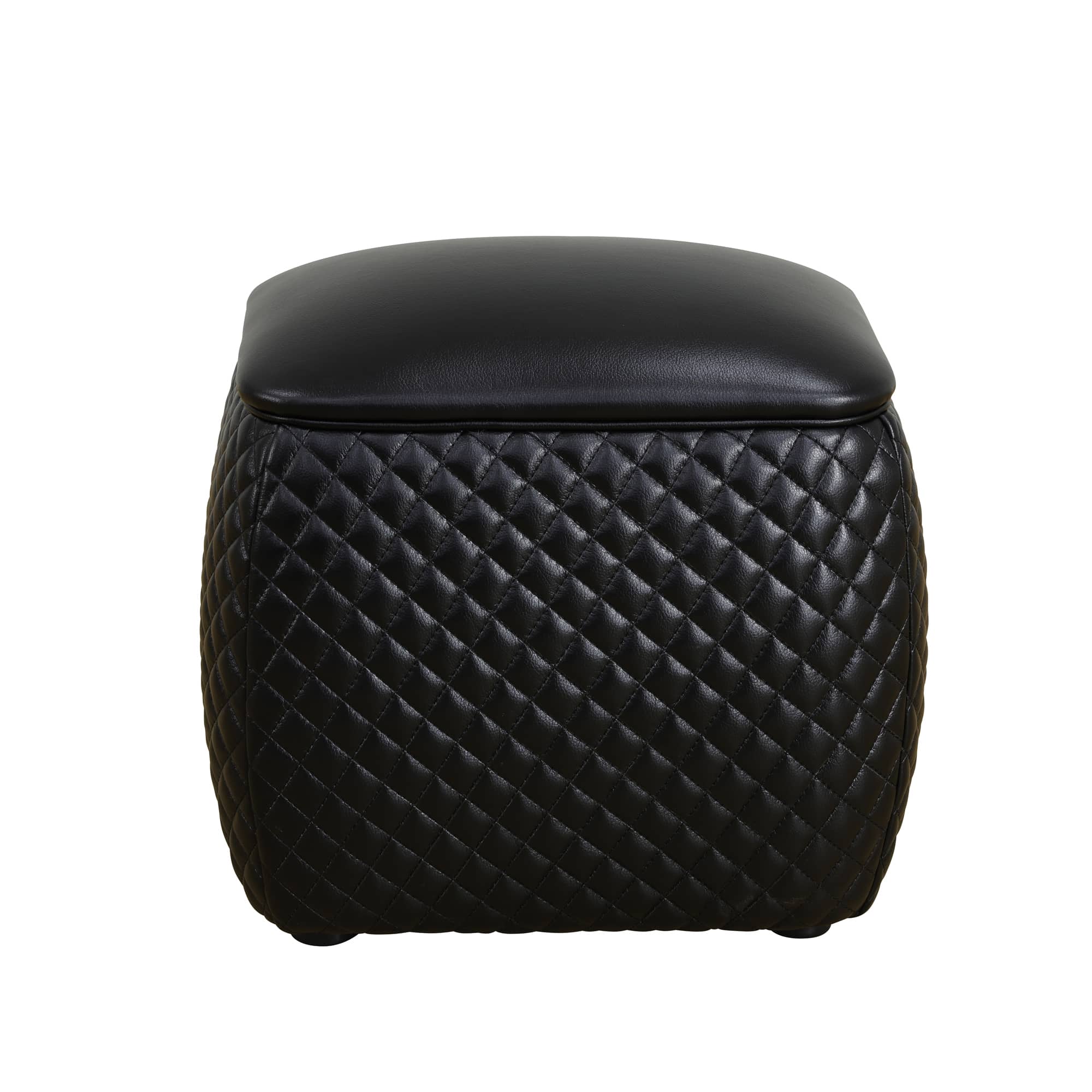 Black Cat-Scratch Leather living room Square Low Stool