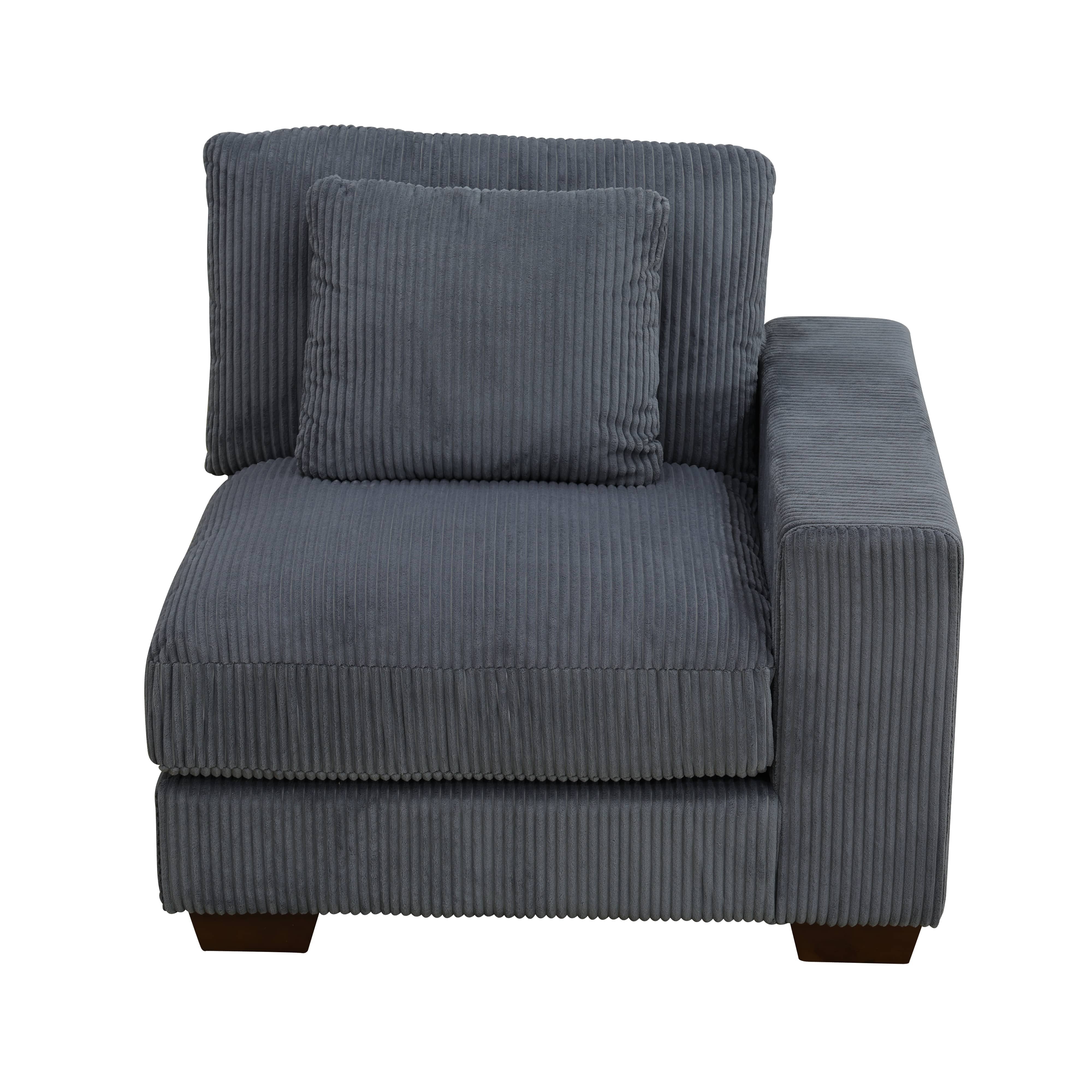 Ainehome Dark Grey Corduroy 6-Piece Living Room Sofa Set-4
