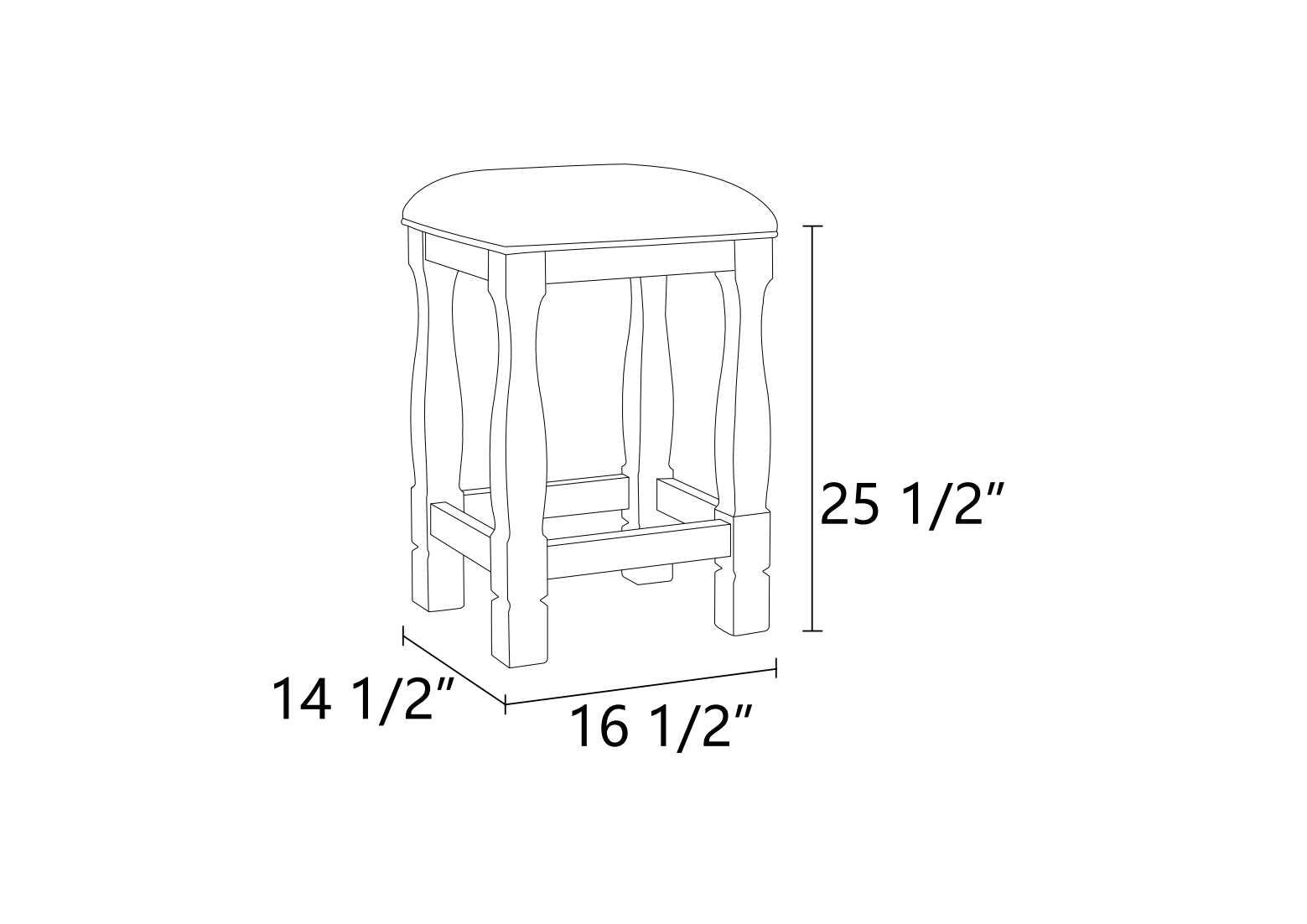 Light Grey MDF Cushion and White Oak Legs Living Room Stool