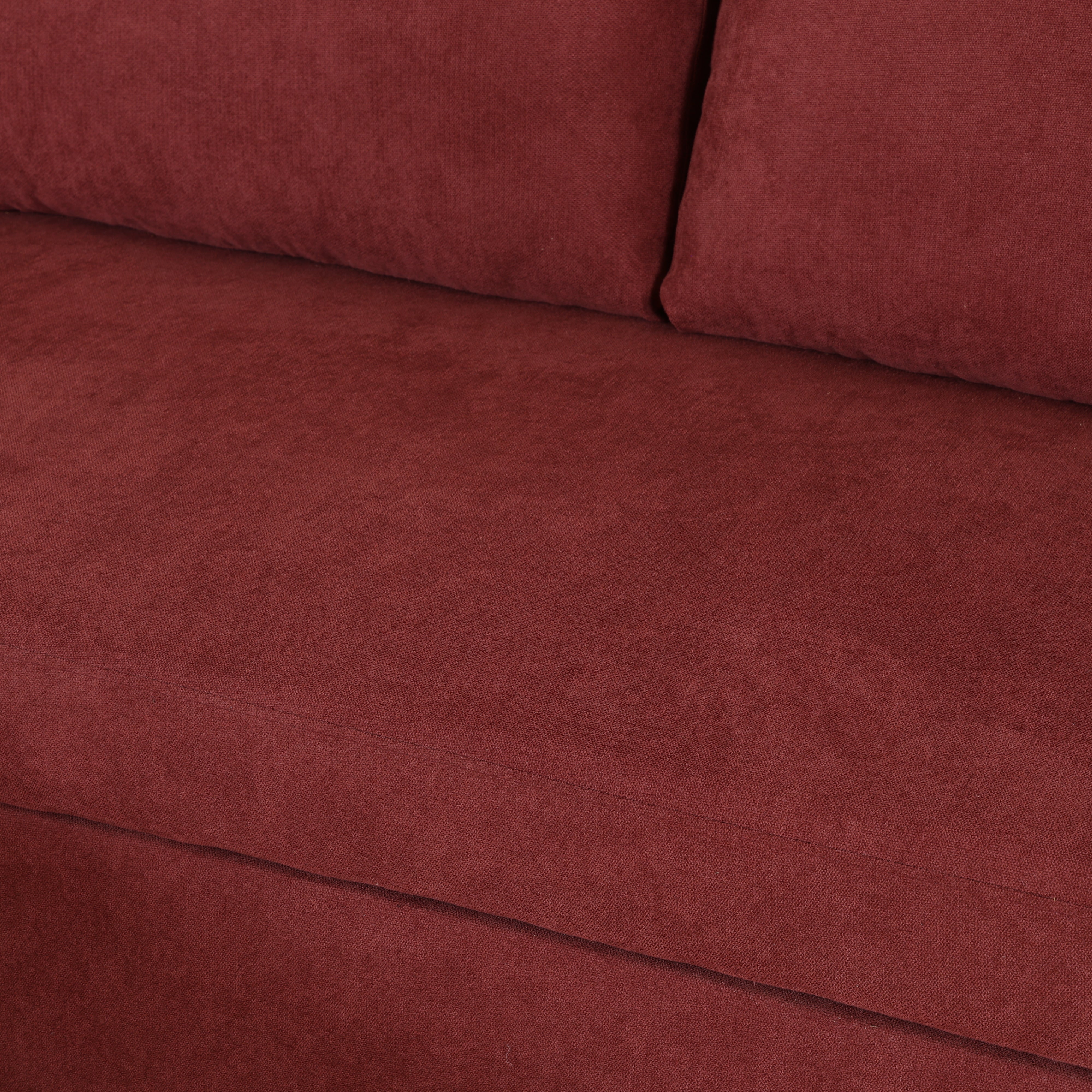 Sofá cama seccional en forma de L de franela roja de Ainehome para sala de estar