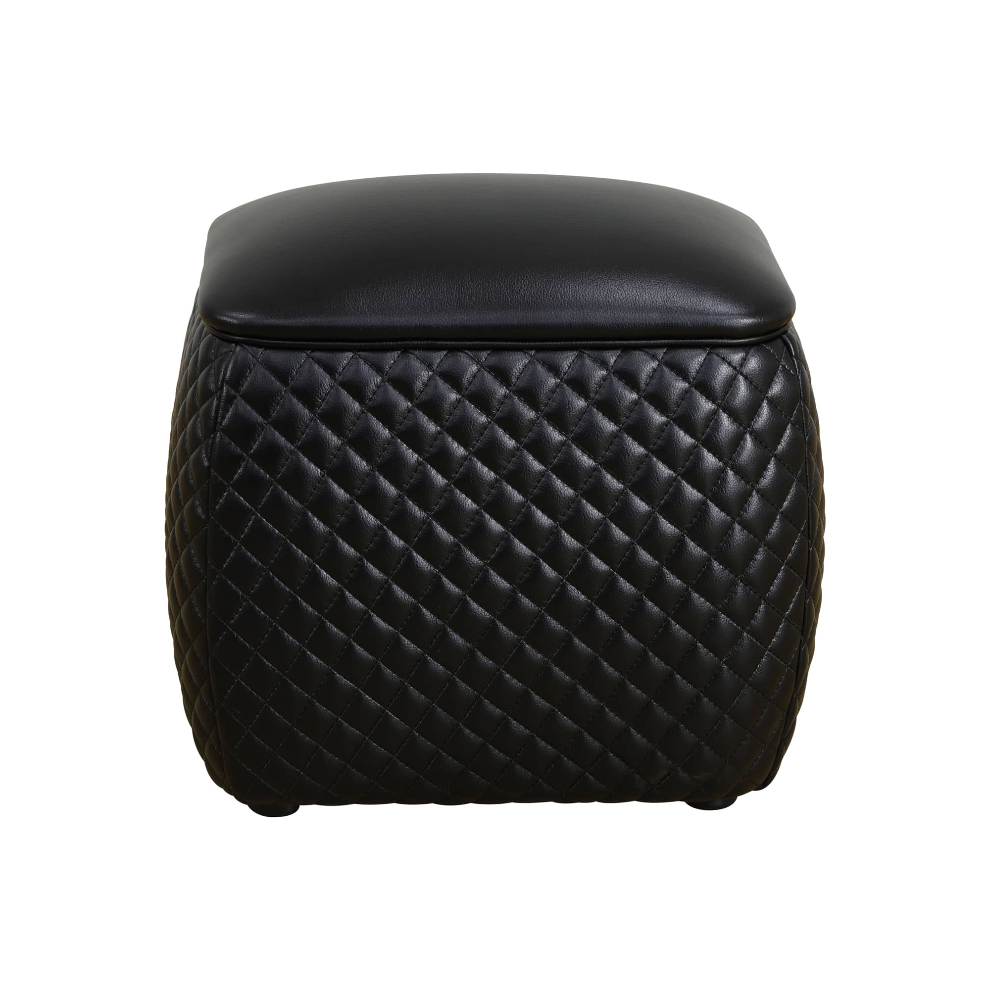 Black Cat-Scratch Leather living room Square Low Stool