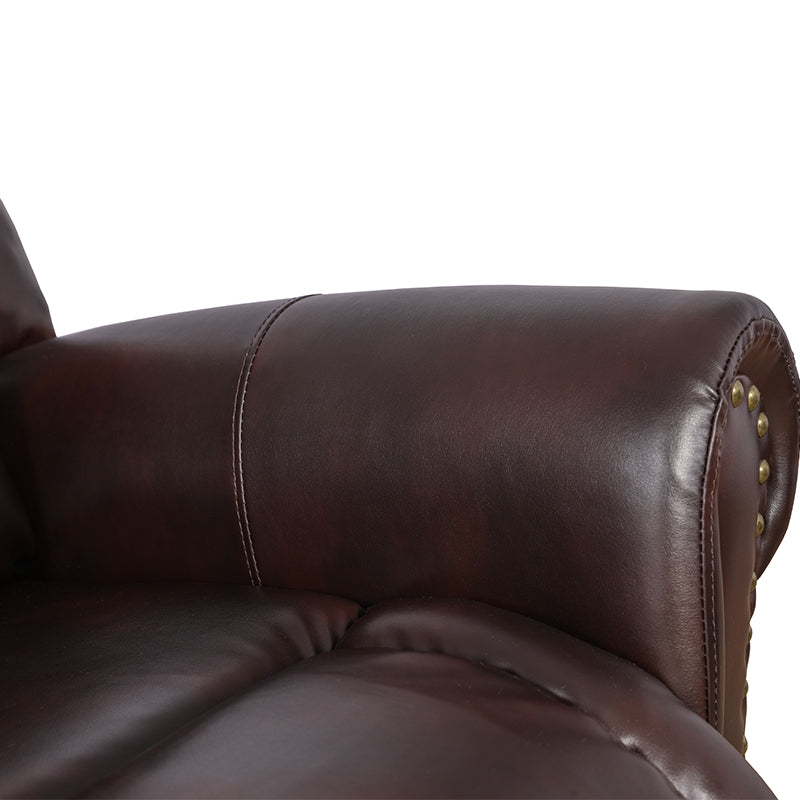 Ainehome Espresso Breathing Leather Chair Living Room Sofa