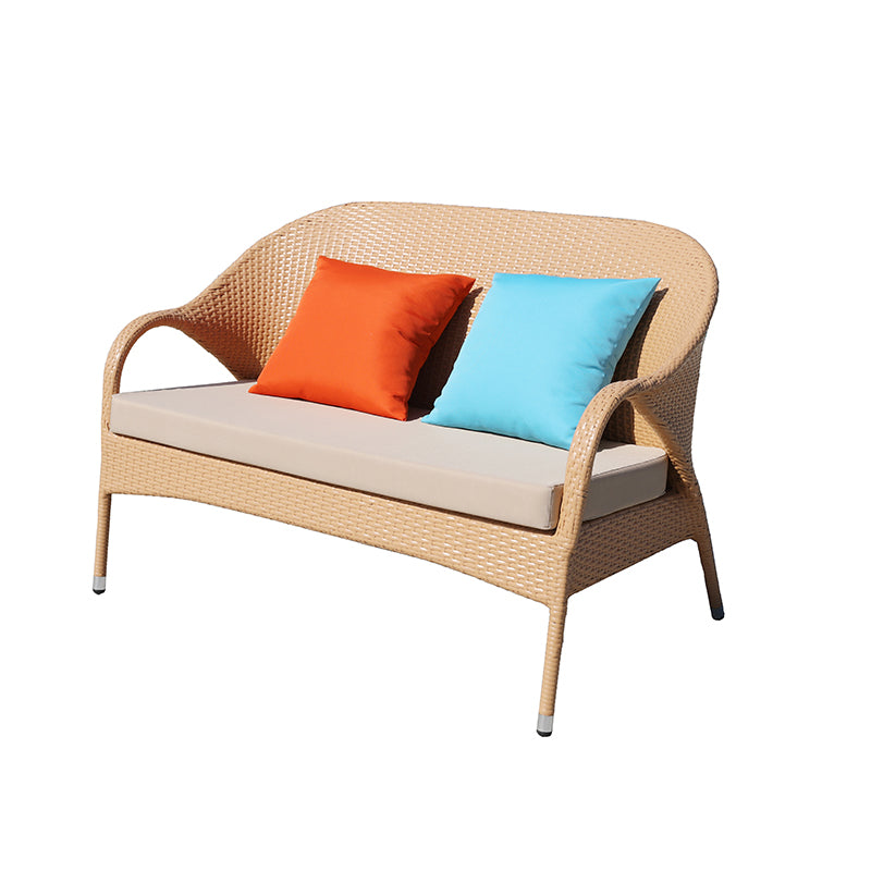 Ainehome 4-Piece Yellow PE(Polyethylene)&Iron Outdoor Sofa Set