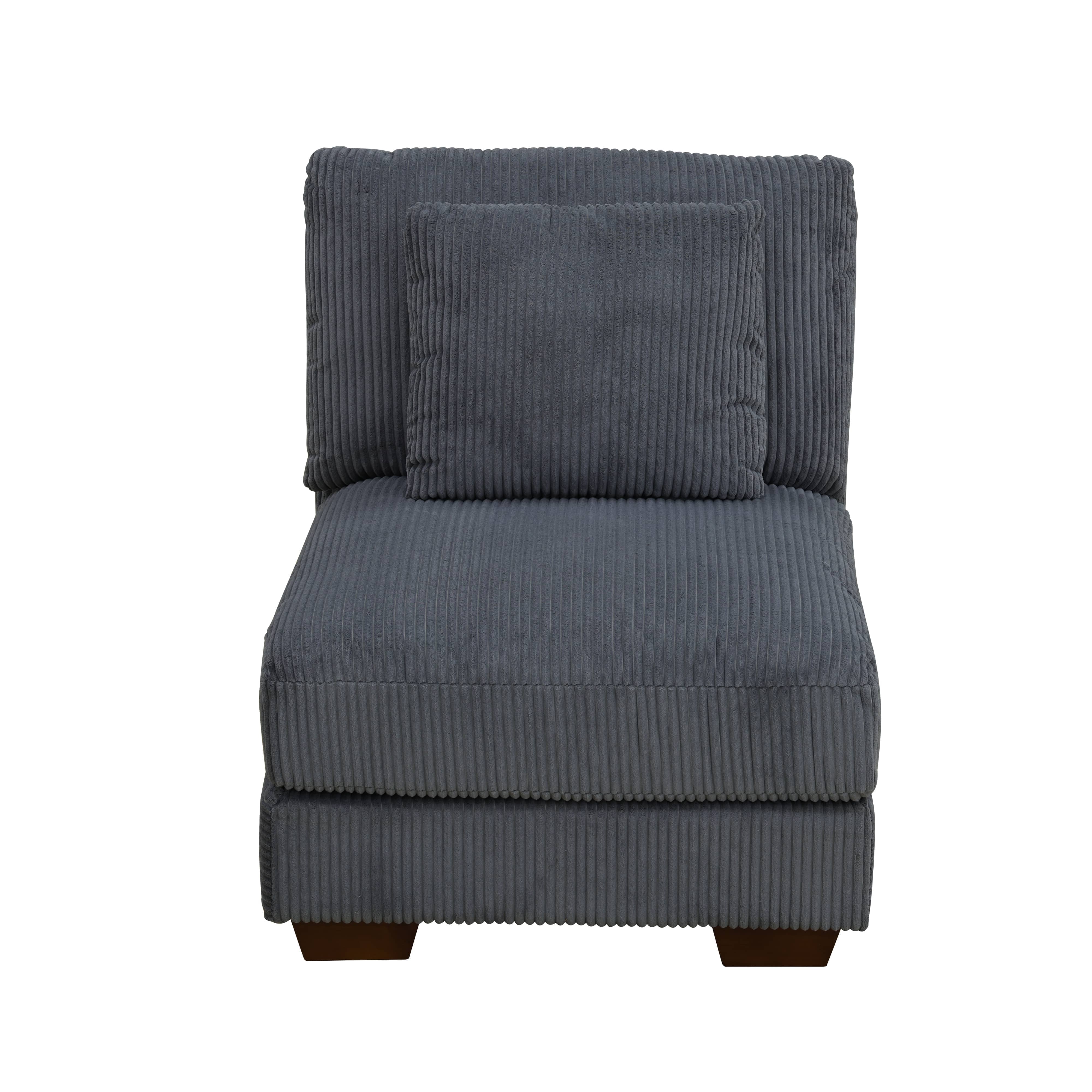 Ainehome Dark Grey Corduroy 6-Piece Living Room Sofa Set-4
