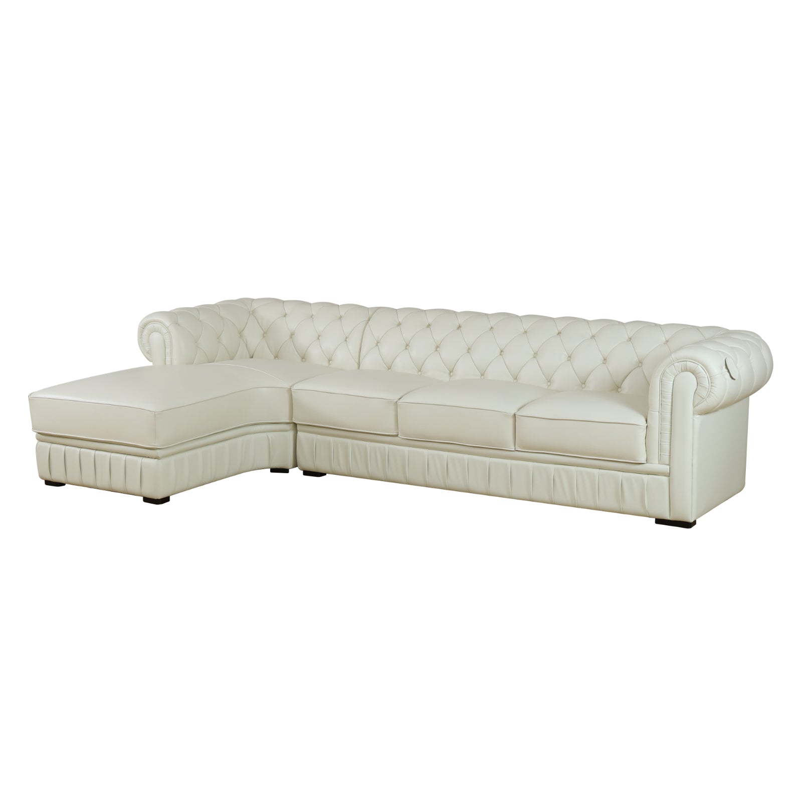Ainehome White Cow Top Leather 2-Piece Living Room Sofa Set