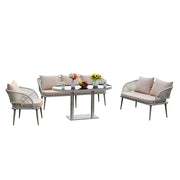 Gray Polyethylene and Iron 5-Piece Outdoor Sofa Set - product image