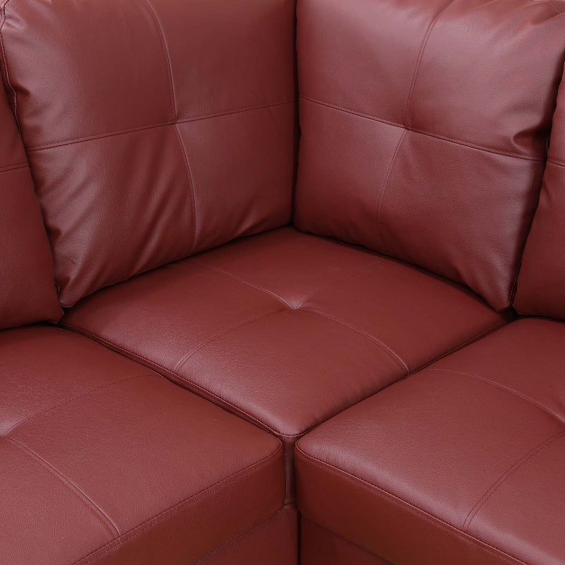 Faux Leather L-shape Sofa Set