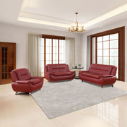 Red Faux Leather 3-Piece Sofa Set - product image