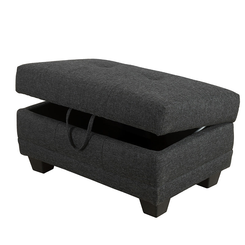 Aainehome Black Grey Linen L-shaped sectional sofa
