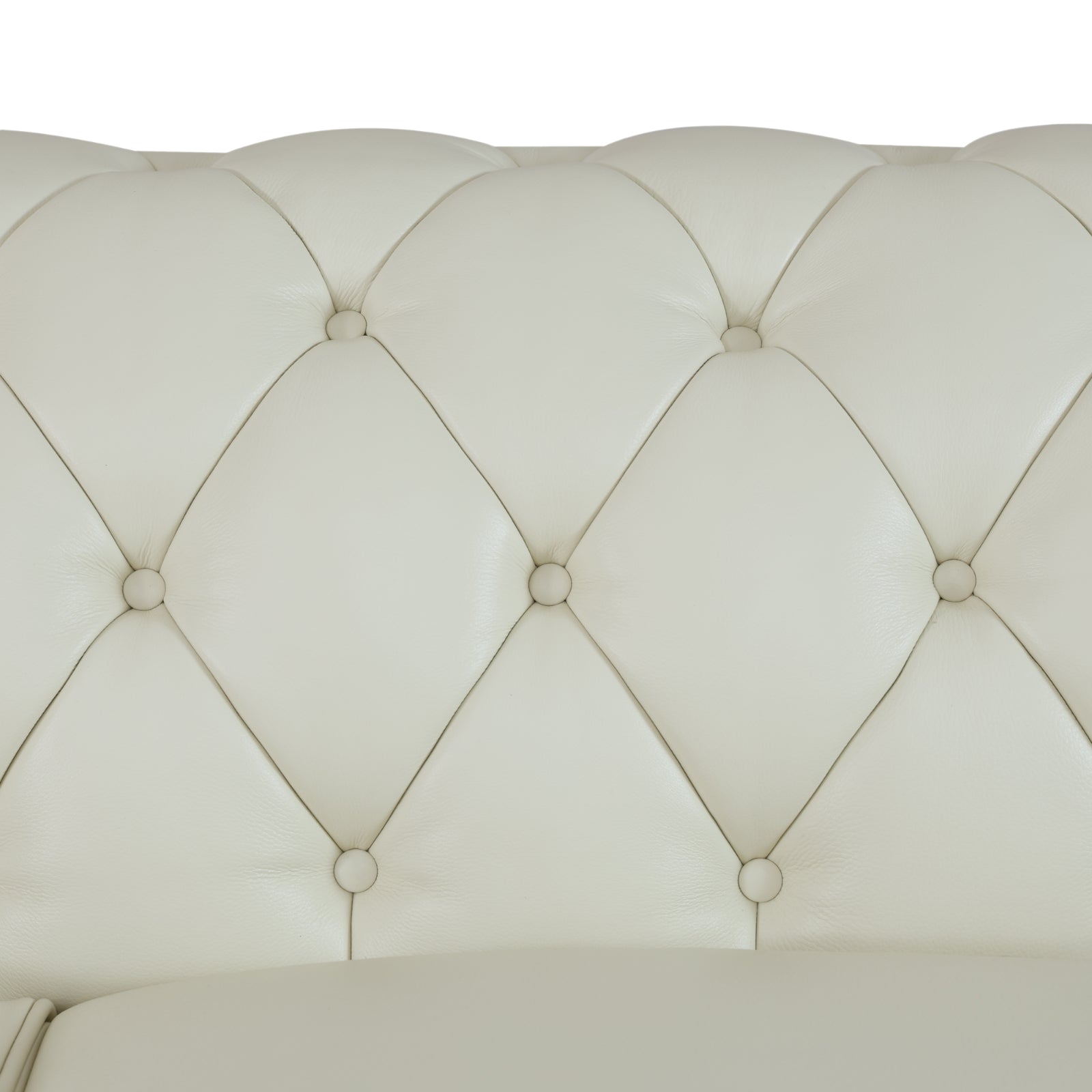 Ainehome White Cow Top Leather 2-Piece Living Room Sofa Set