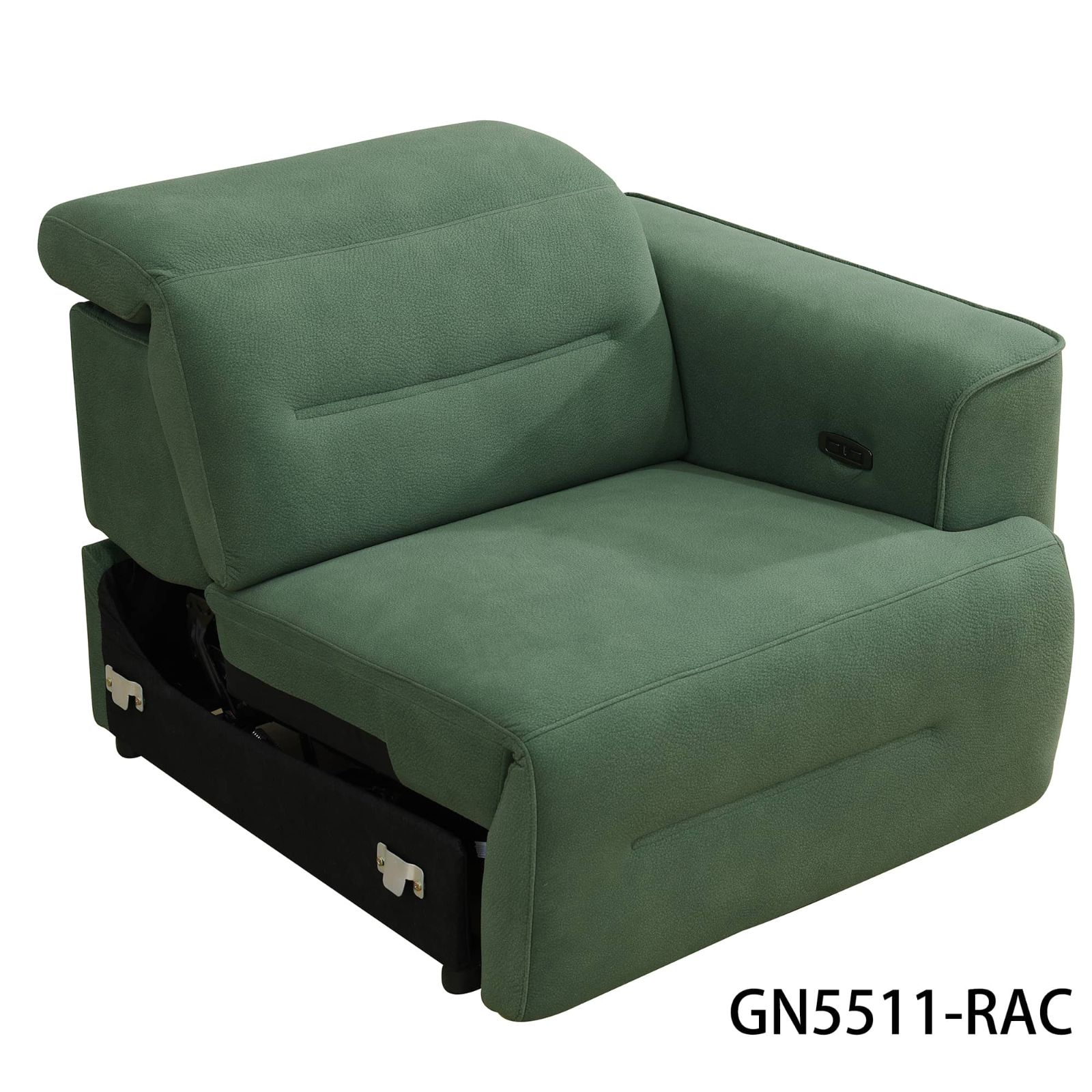 Green Flannel 4-Piece Living Room Recliner Sofa Set