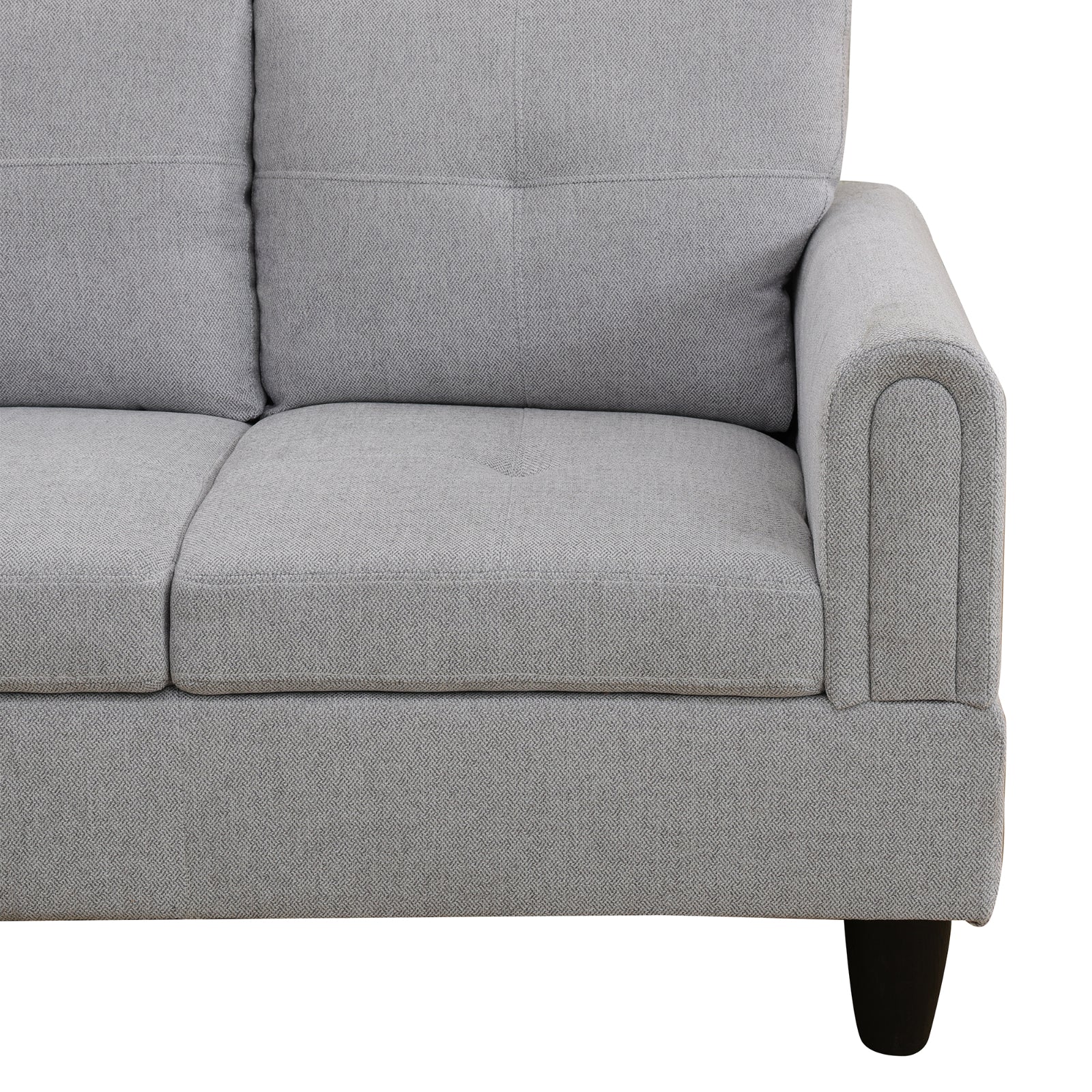 Ainehome L-förmiges Sofaset aus grauem Flanell für das Wohnzimmer