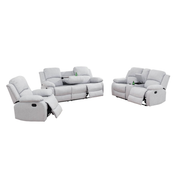 Grey White Linen 3-Piece Couch Living Room Sofa Set(pick up)