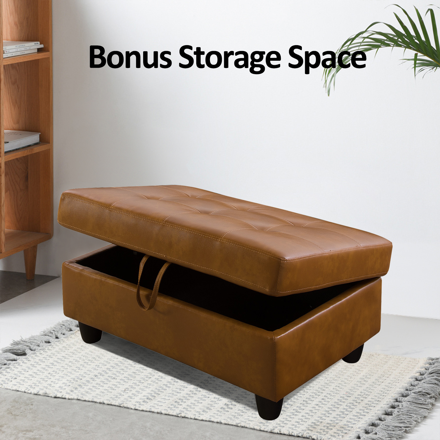 Ainehome Ginger L-Shaped Leather Sofa Set