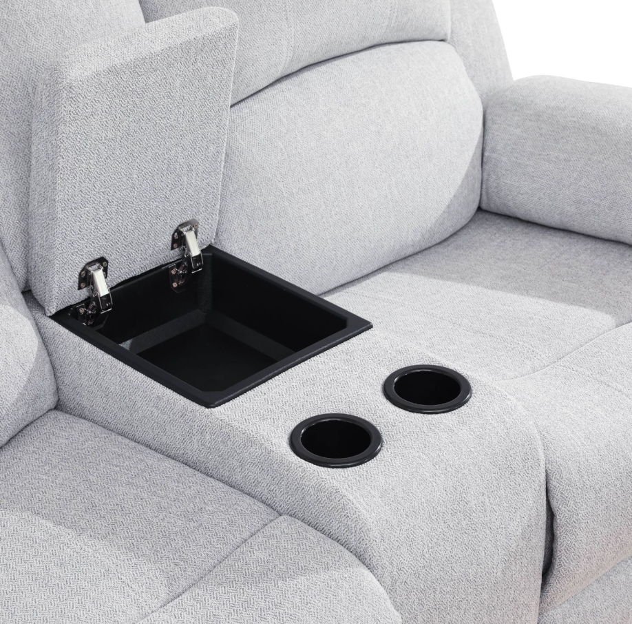 Grey White Linen 3-Piece Couch Living Room Sofa Set(pick up)