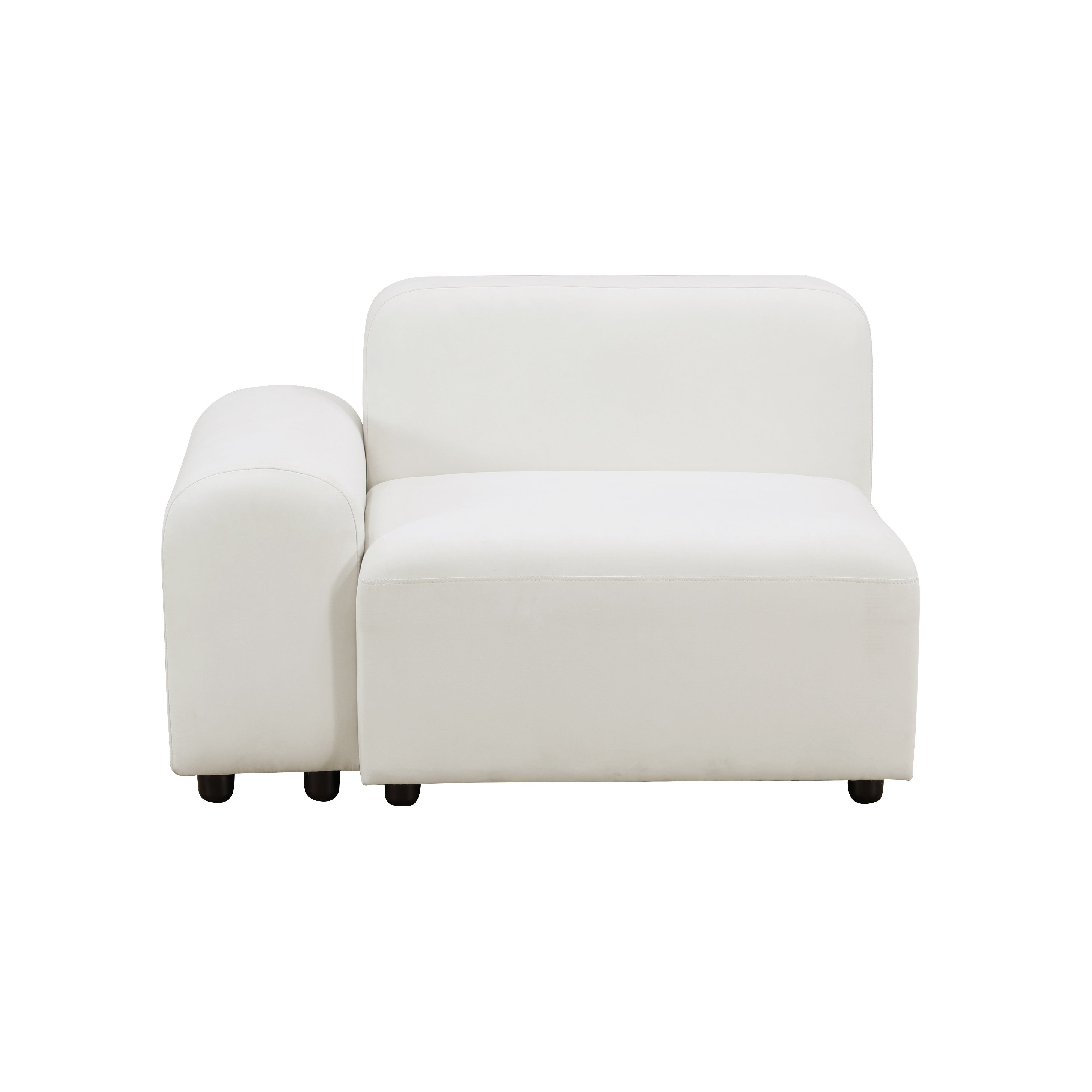 Aainehome White Microfiber 4-Piece Living Room Sofa Set