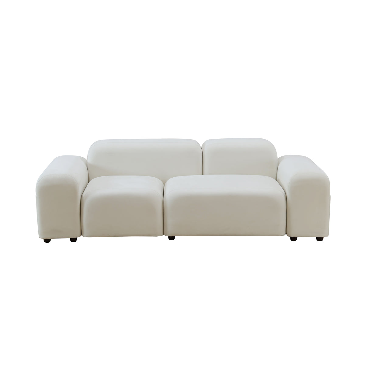 Off-white flannel 2-piece sofa set