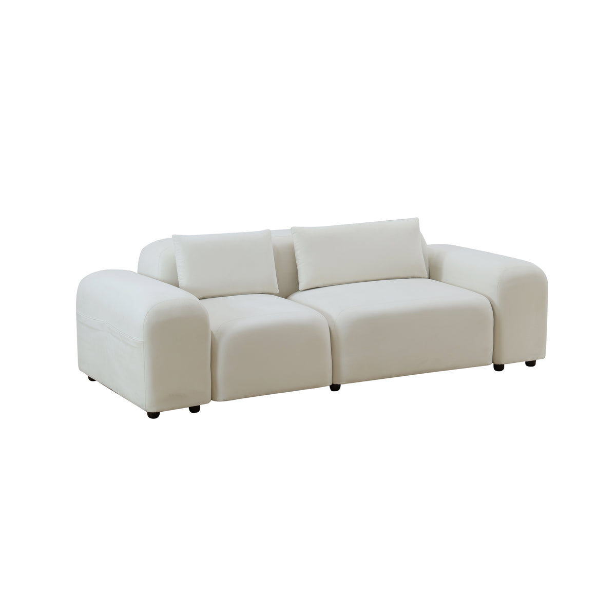 Off-white flannel 2-piece sofa set