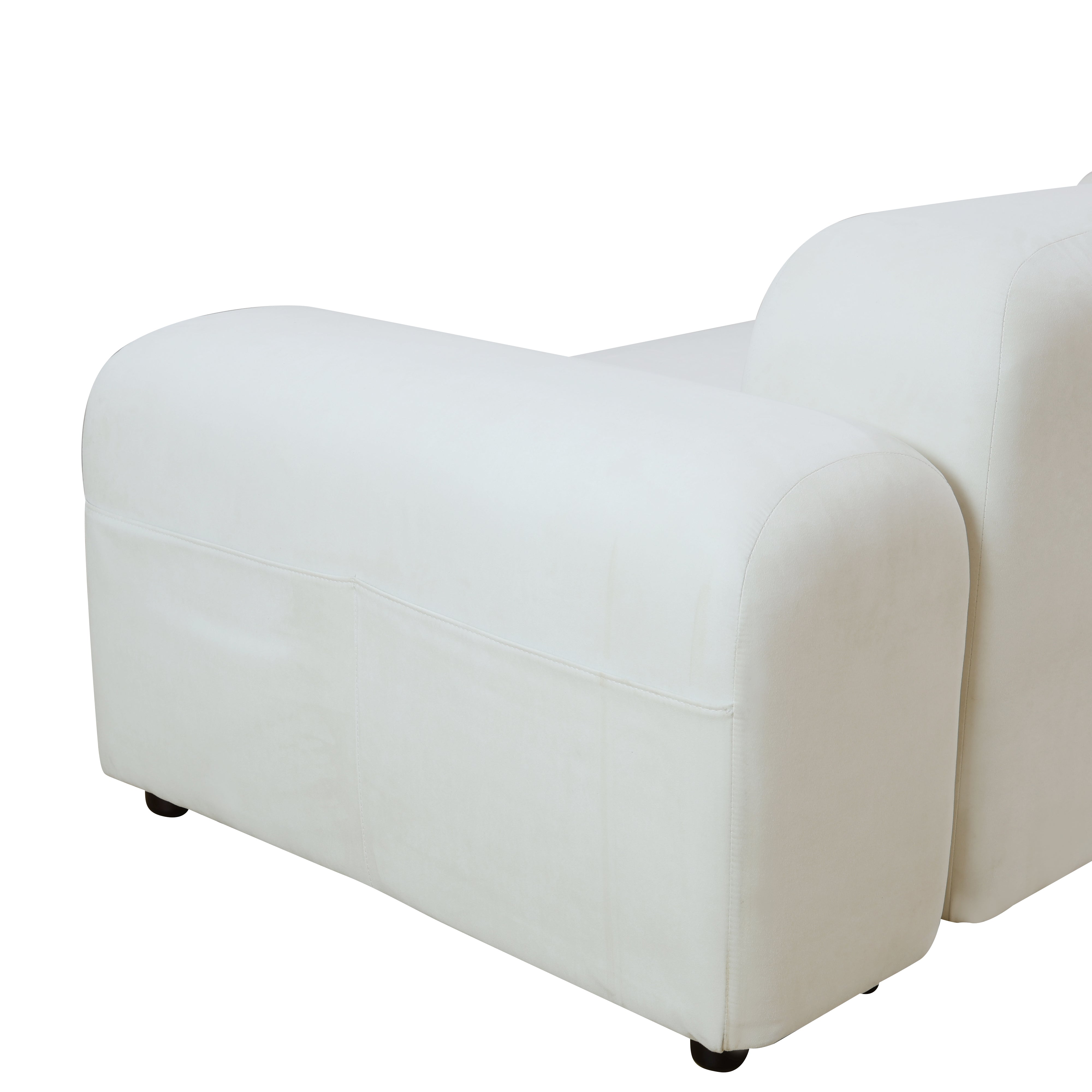 Ainehome White Microfiber 2-Piece Living Room Sofa Set