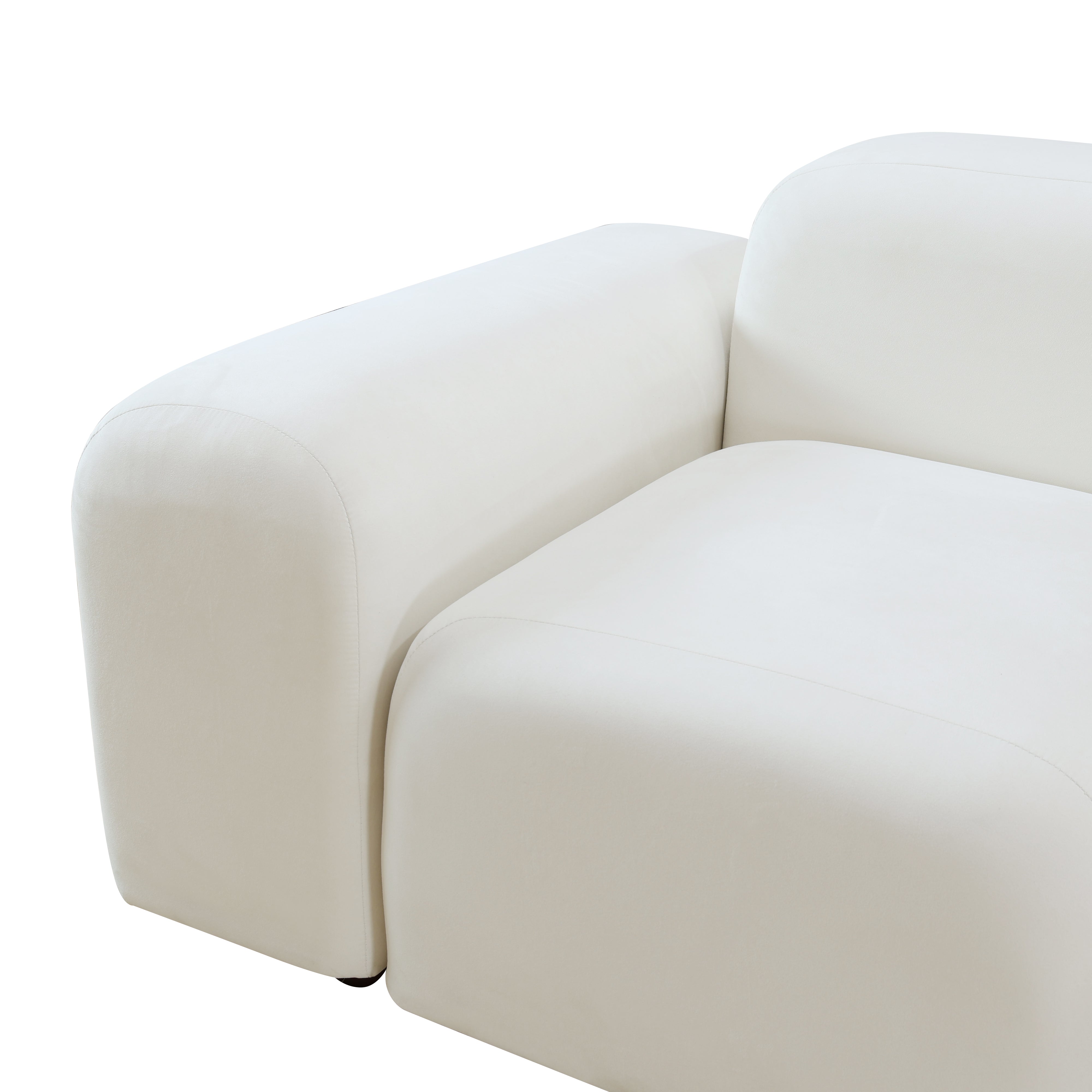 Ainehome White Microfiber 2-Piece Living Room Sofa Set