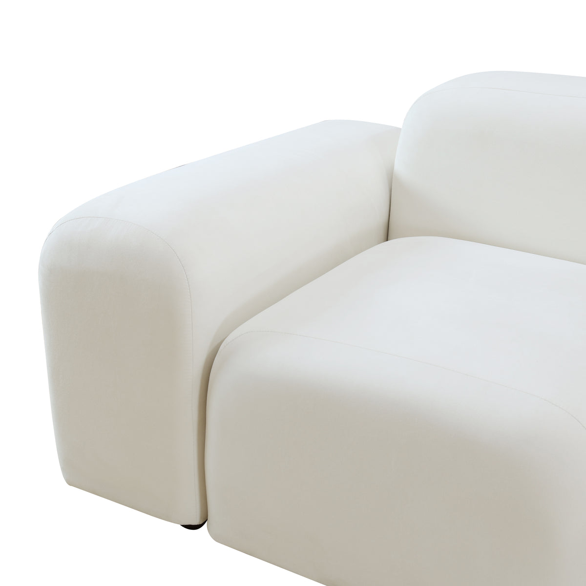 Off-white flannel 2-piece sofa set