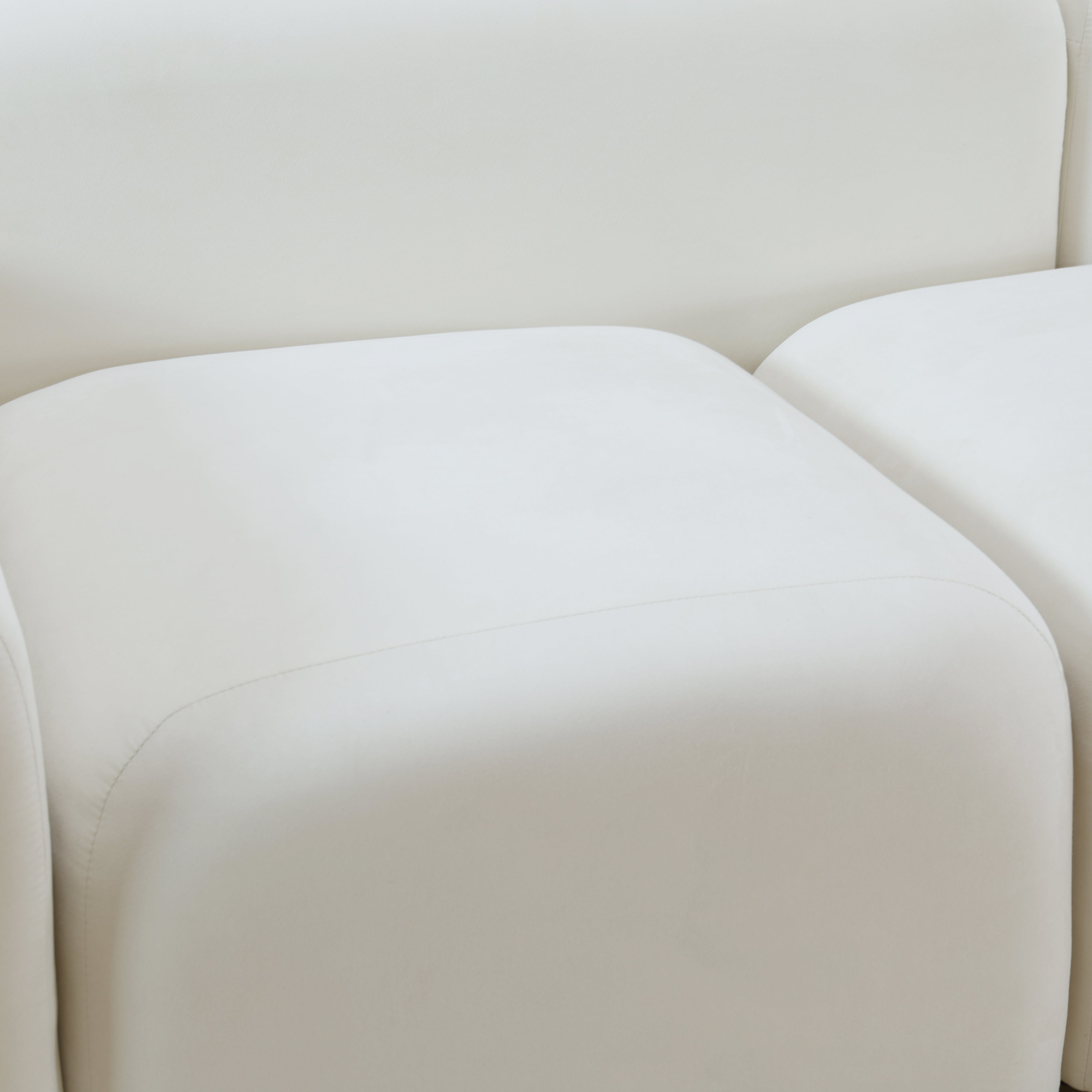 Ainehome White Microfiber 2-Piece Living Room Sofa Set