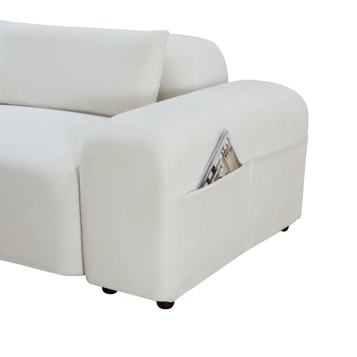 Off-white flannel 2-piece sofa set