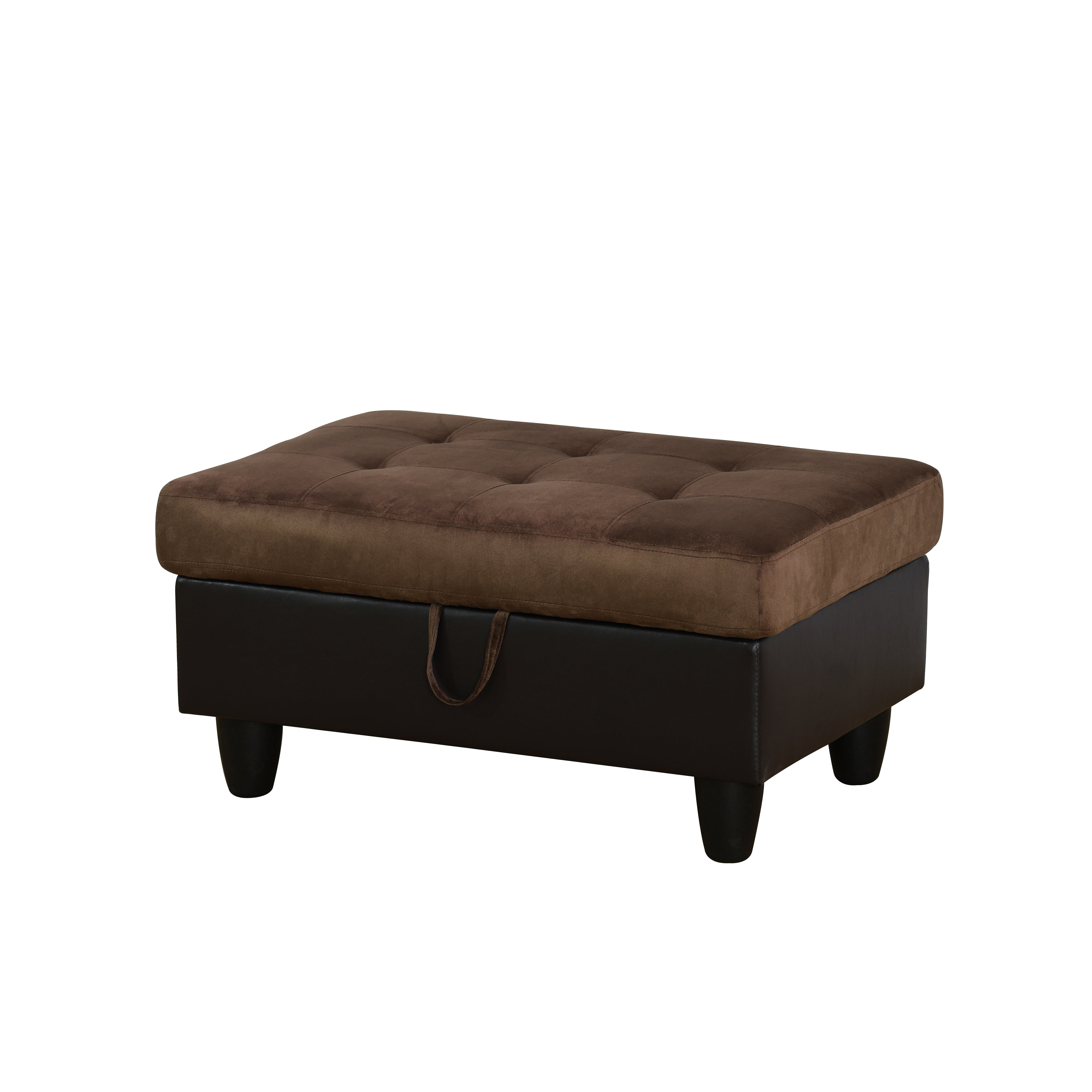 Ainehome Brown Lint And PVC Storage Ottoman Living Room Sofa