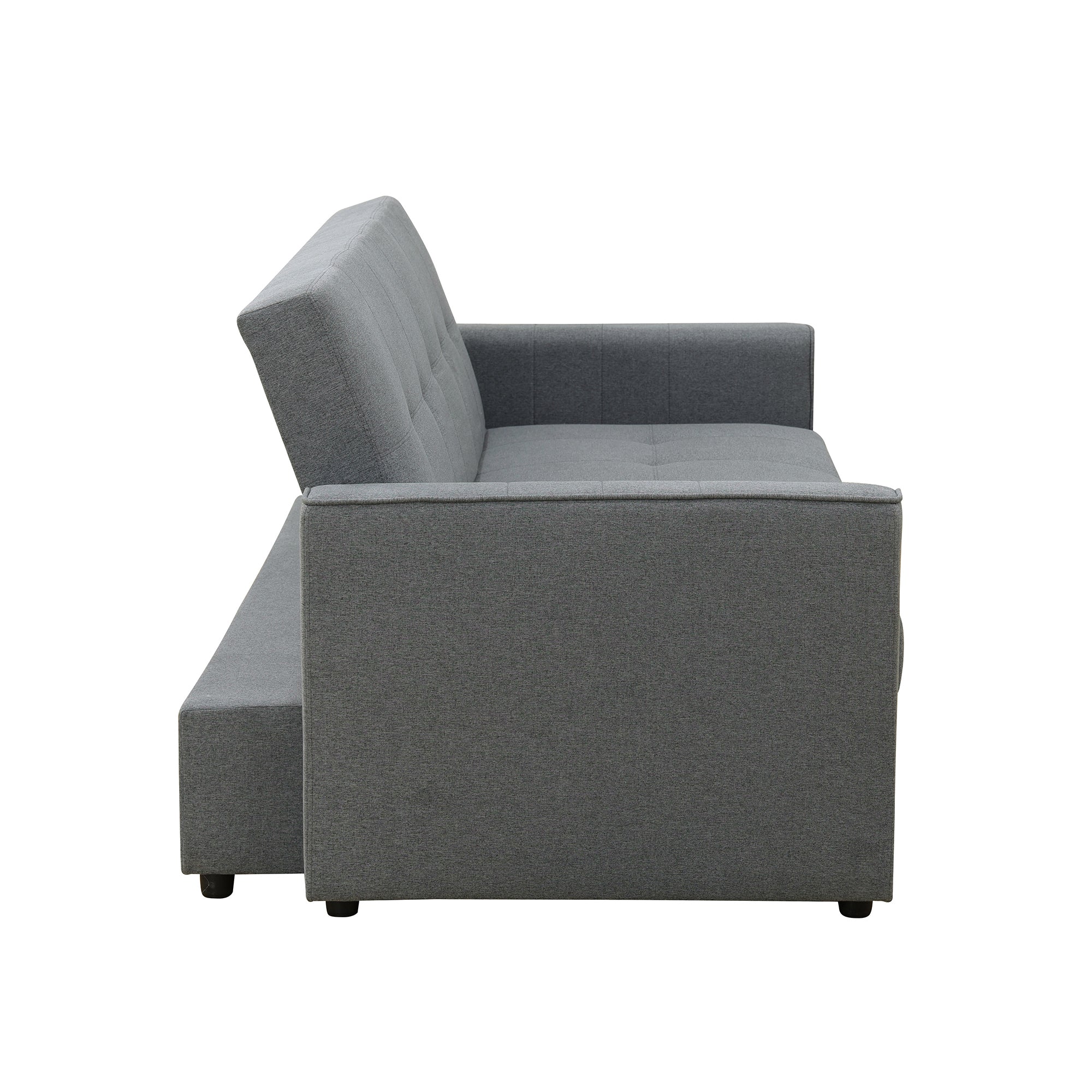 A Ainehome Grey Fluffy Fabric 1-Piece Living Room Wide Sofabed