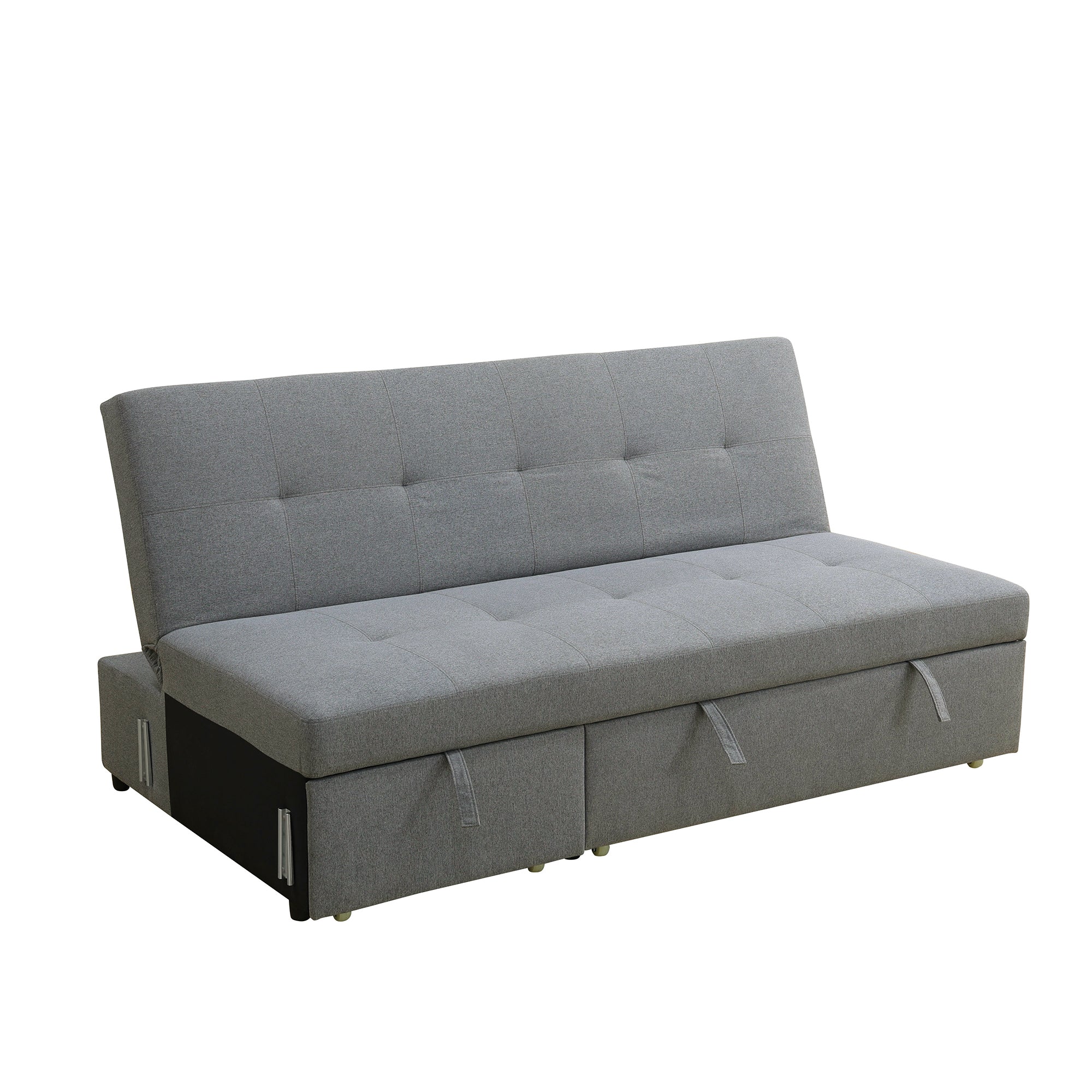 A Ainehome Grey Fluffy Fabric 1-Piece Living Room Wide Sofabed