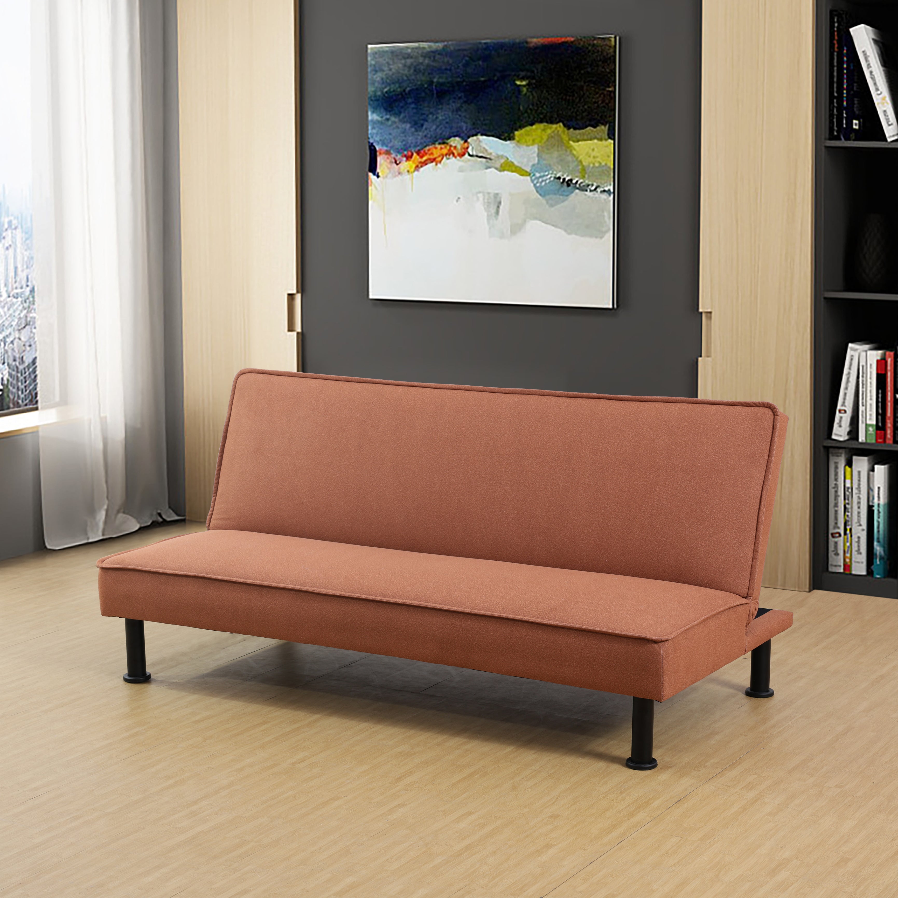 Ainehome Hellbraunes Flanell-Schlafsofa