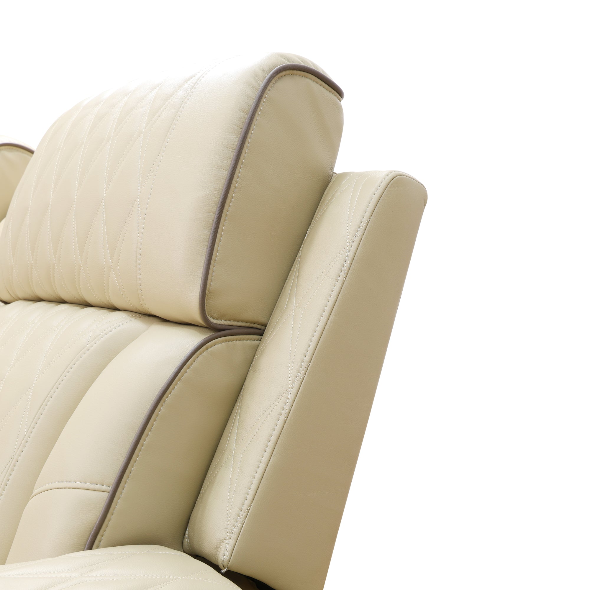 Beige Breathing Leather 3-Piece Living Room Recliner Sofa set（Shipping takes 5 days for delivery）