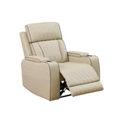 Beige Breathing Leather Living Room Recliner Chair