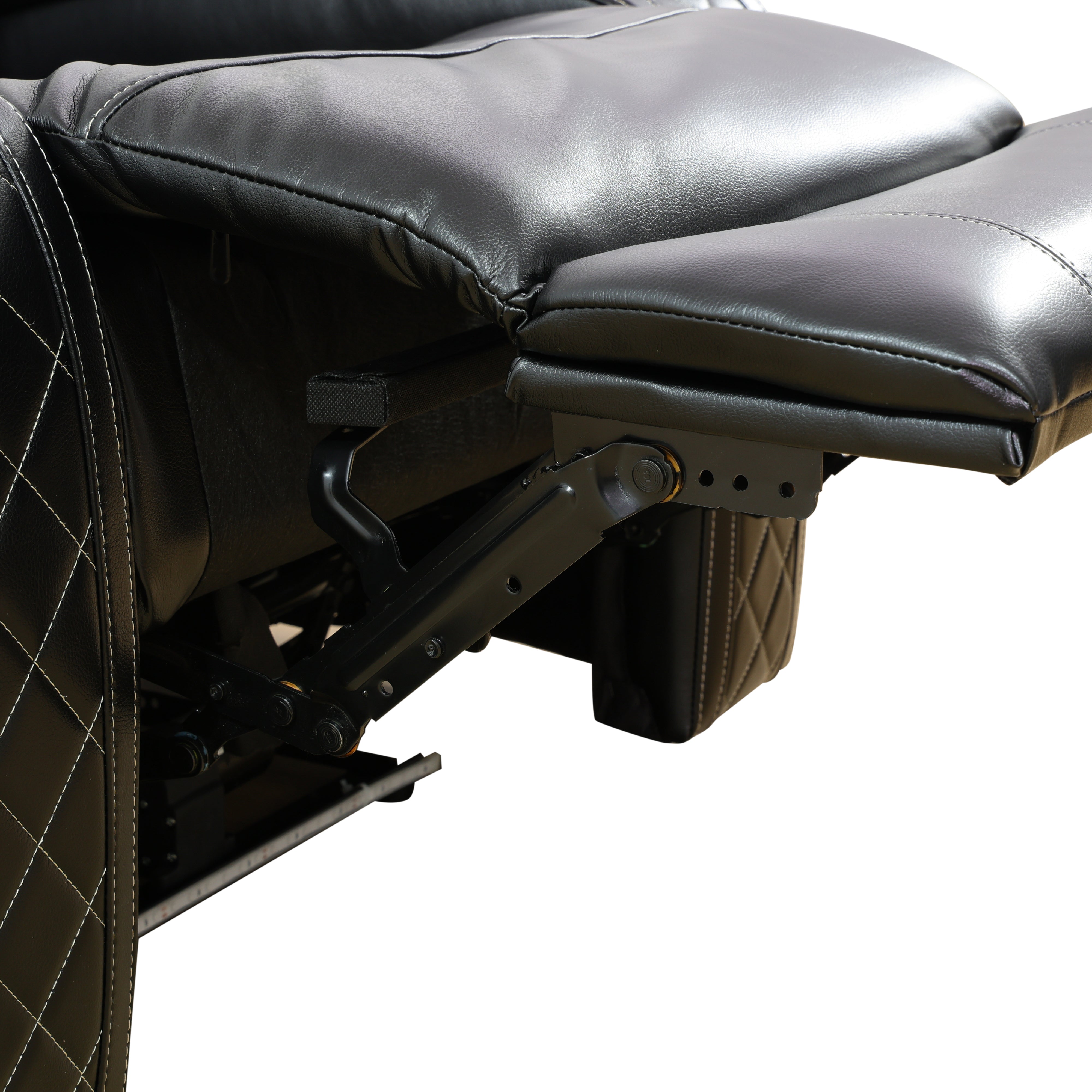 Ainehome Black Breathing Leather 3-Piece Living Room Recliner Sofa