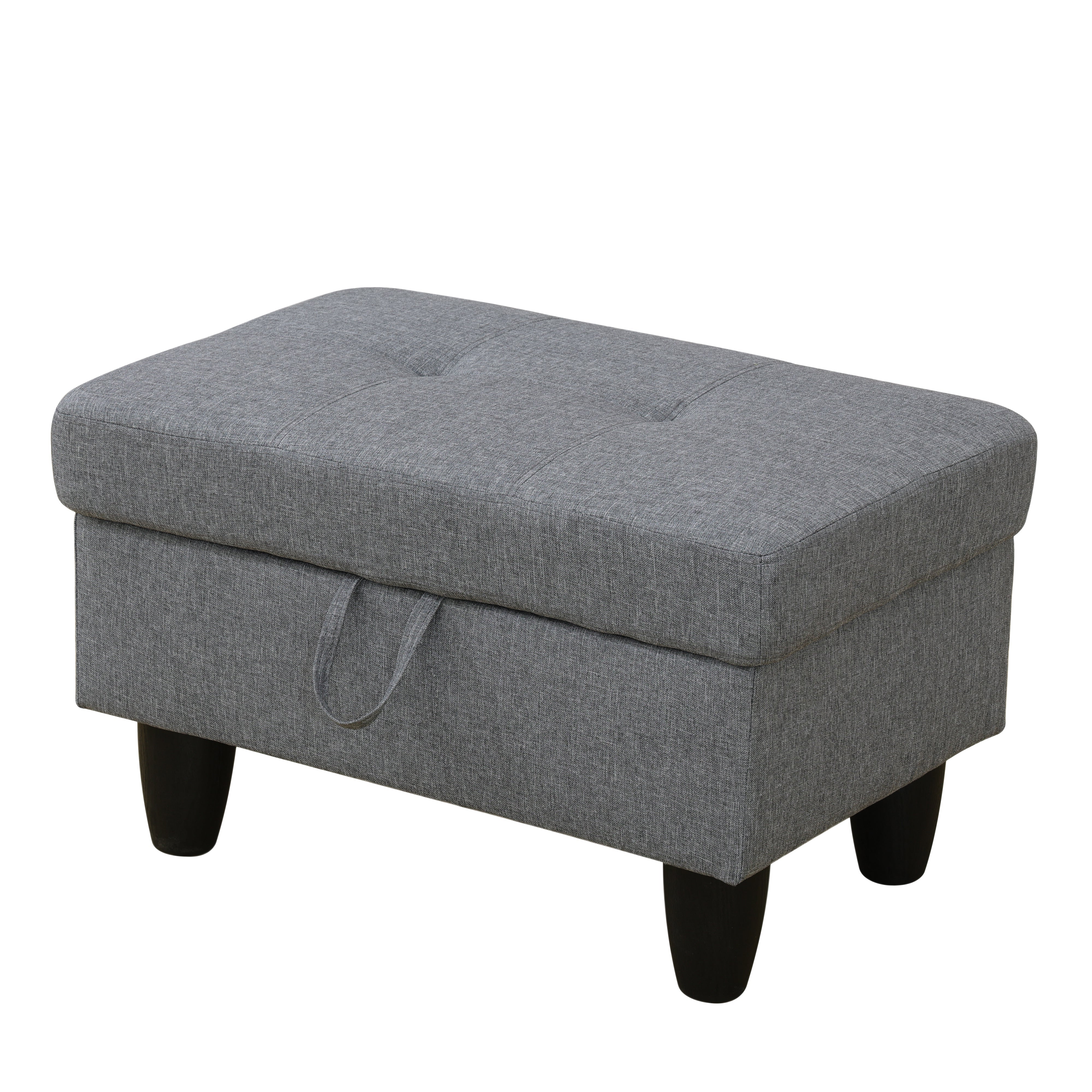 Ainehome Grey Linen Living Room Sofa Ottoman