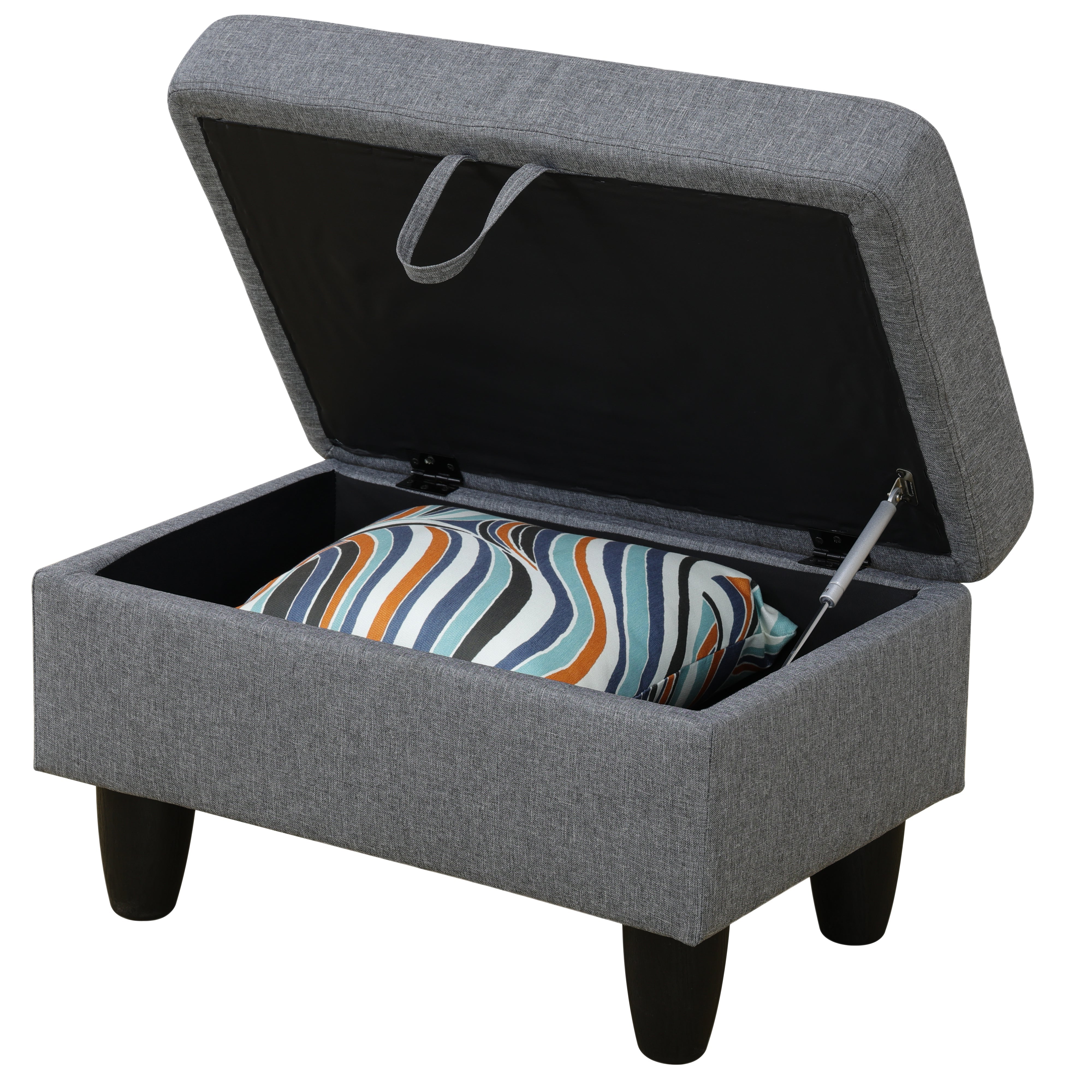 Ainehome Grey Linen Living Room Sofa Ottoman