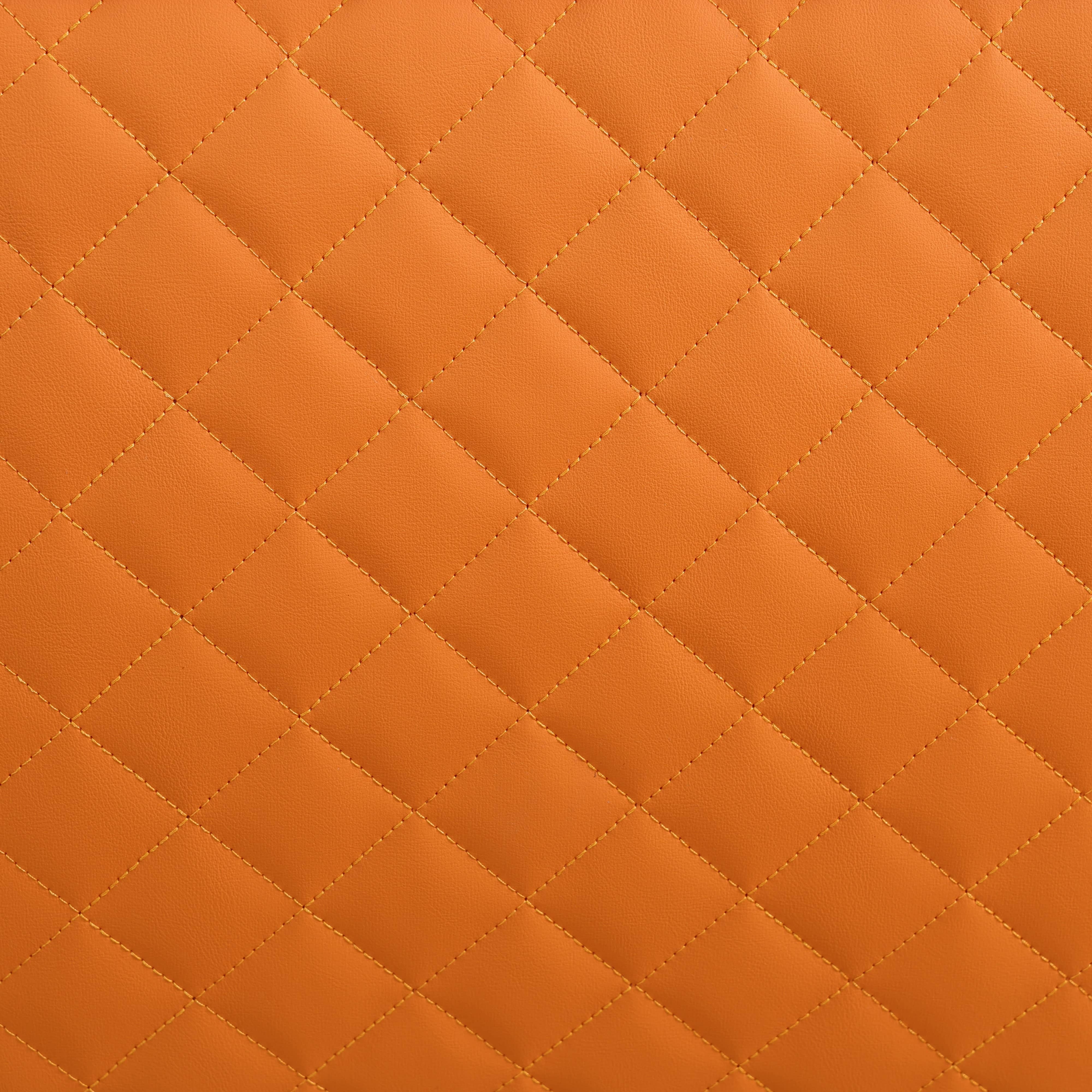 Orange Cat-Scratch Leather living room Square Low Stool