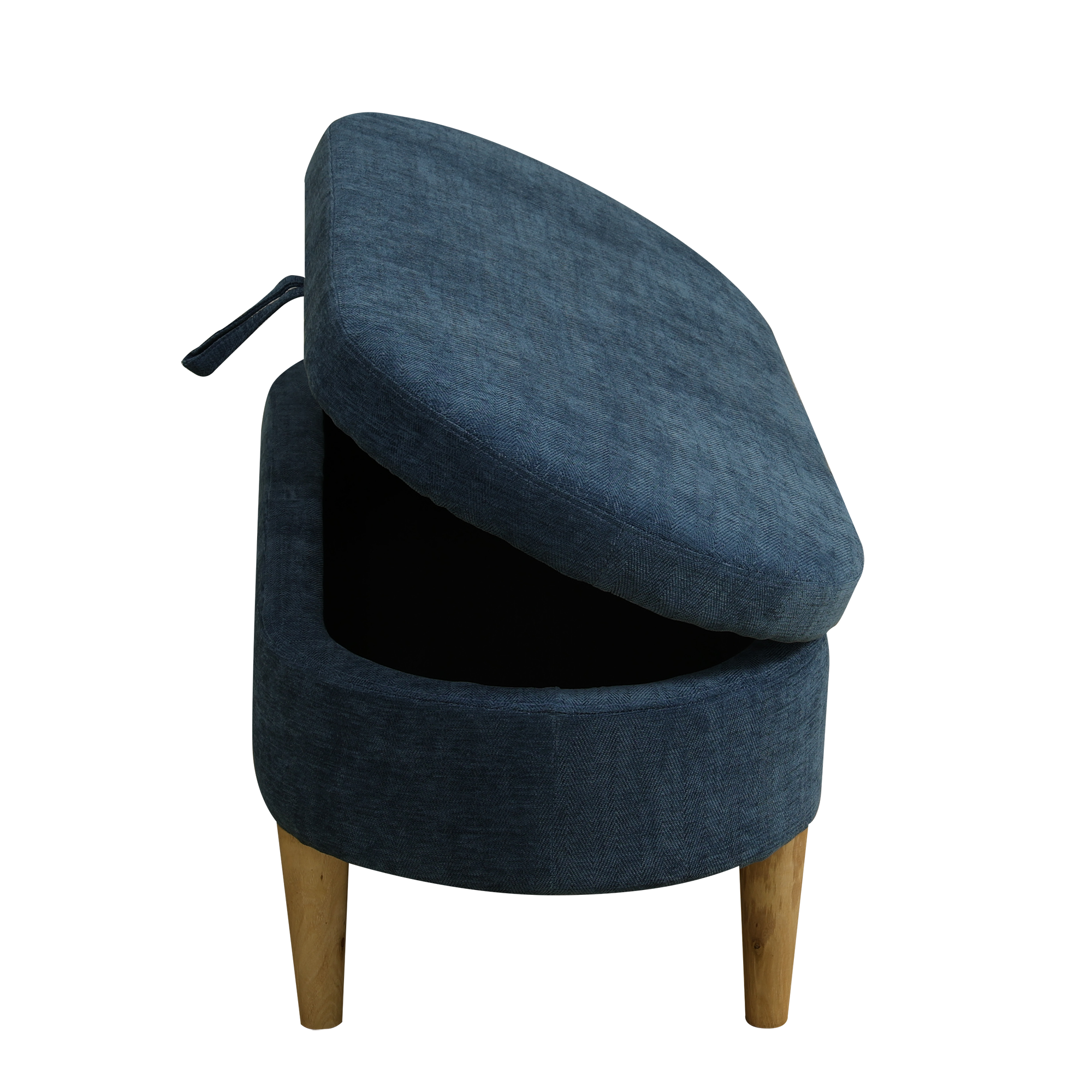 Blue Faux Fur Storage Ottoman with Large Compartment - Pickup in LA