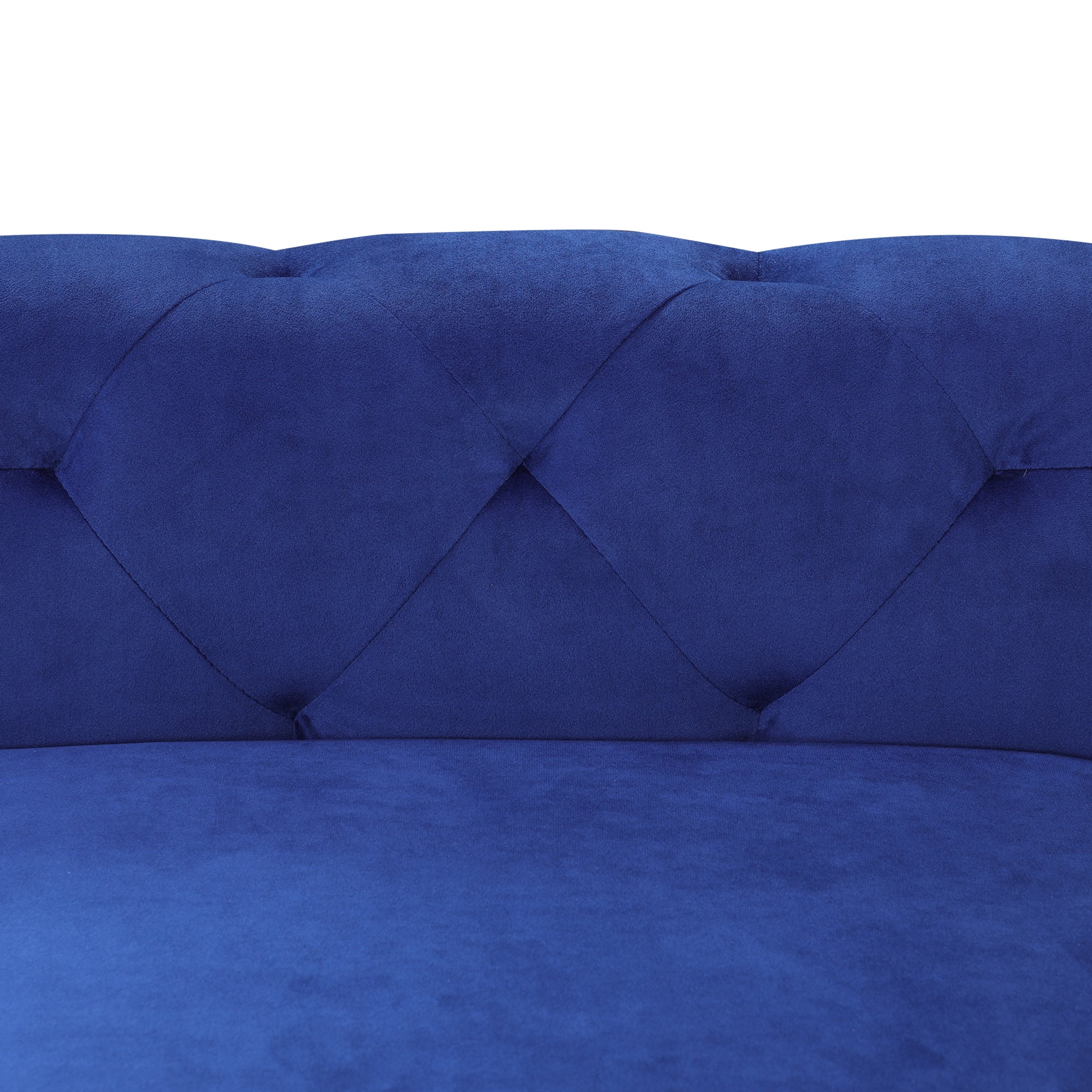 Blue Fluffy Fabric Bedroom Storage Bench